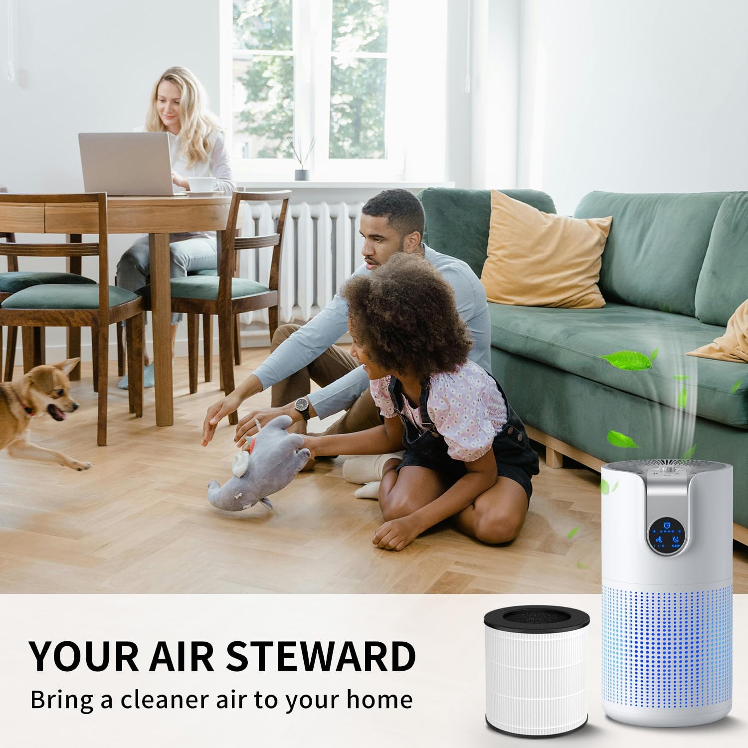 Air Filter Replacement Compatible With Mooka M03/B-D03 Air Purifier, H13 True HEPA Filter, 2 Pack