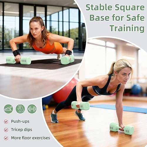 Miniatura 4 de Juego de mancuernas ajustables de 11 libras, juego de pesas de mano de 4 niveles para mujereshombres cada una de 2.23.34.45.5 libras, pesas para