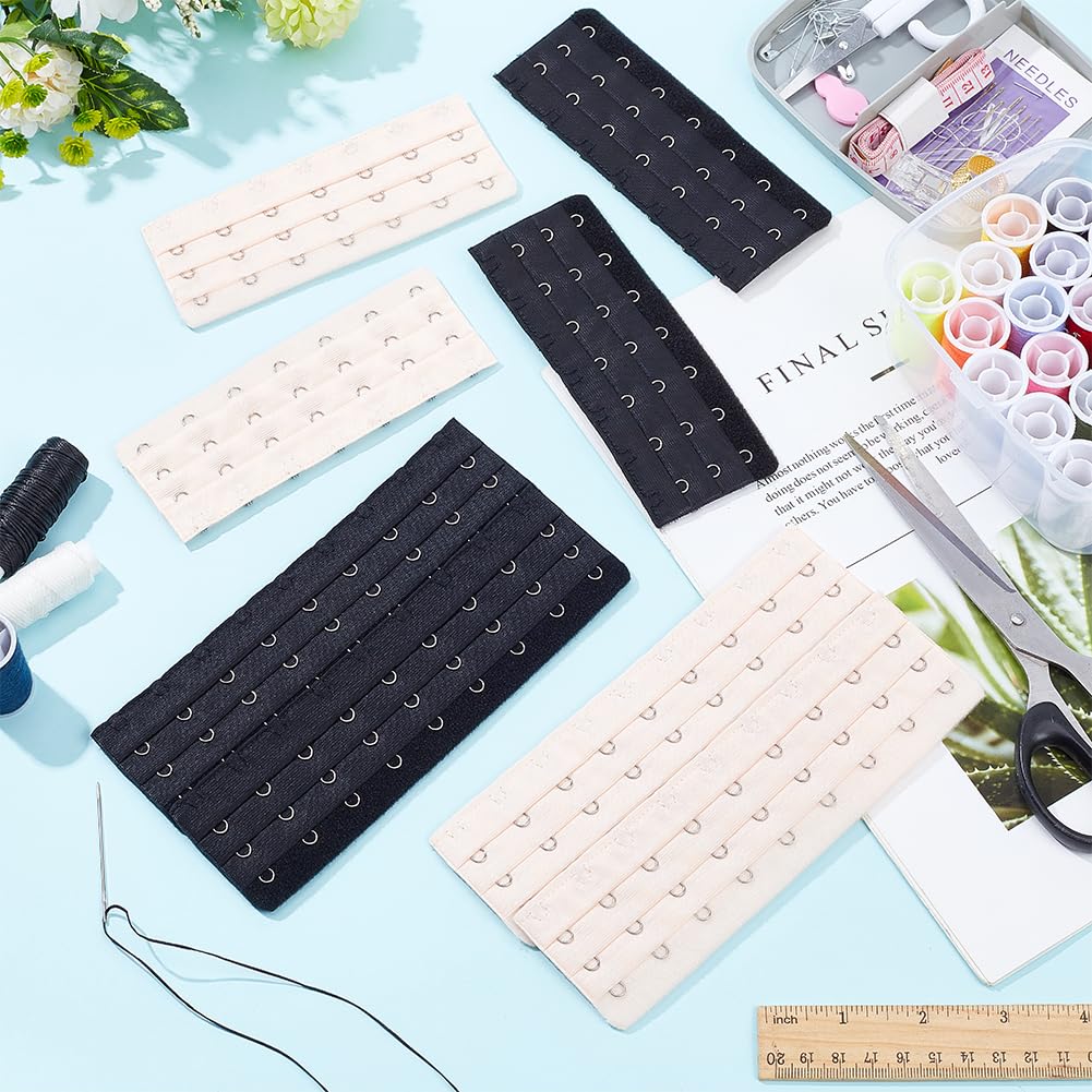 8 Prolunghe Reggiseno Con Ganci - 3 File, Nero E Bianco, Per Corsetti E Shapewear - Foto 5