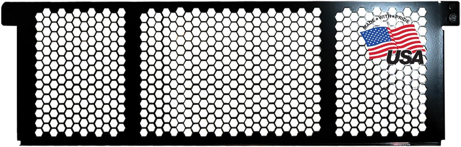 Buyers Products 1501110 Truck Ladder Rack Window Screen, 19 x 62 in, Black Powder‑Coated Steel – Rear Cab Window Protection for 1501100 Rack, Pickup Truck Contractor Accessory