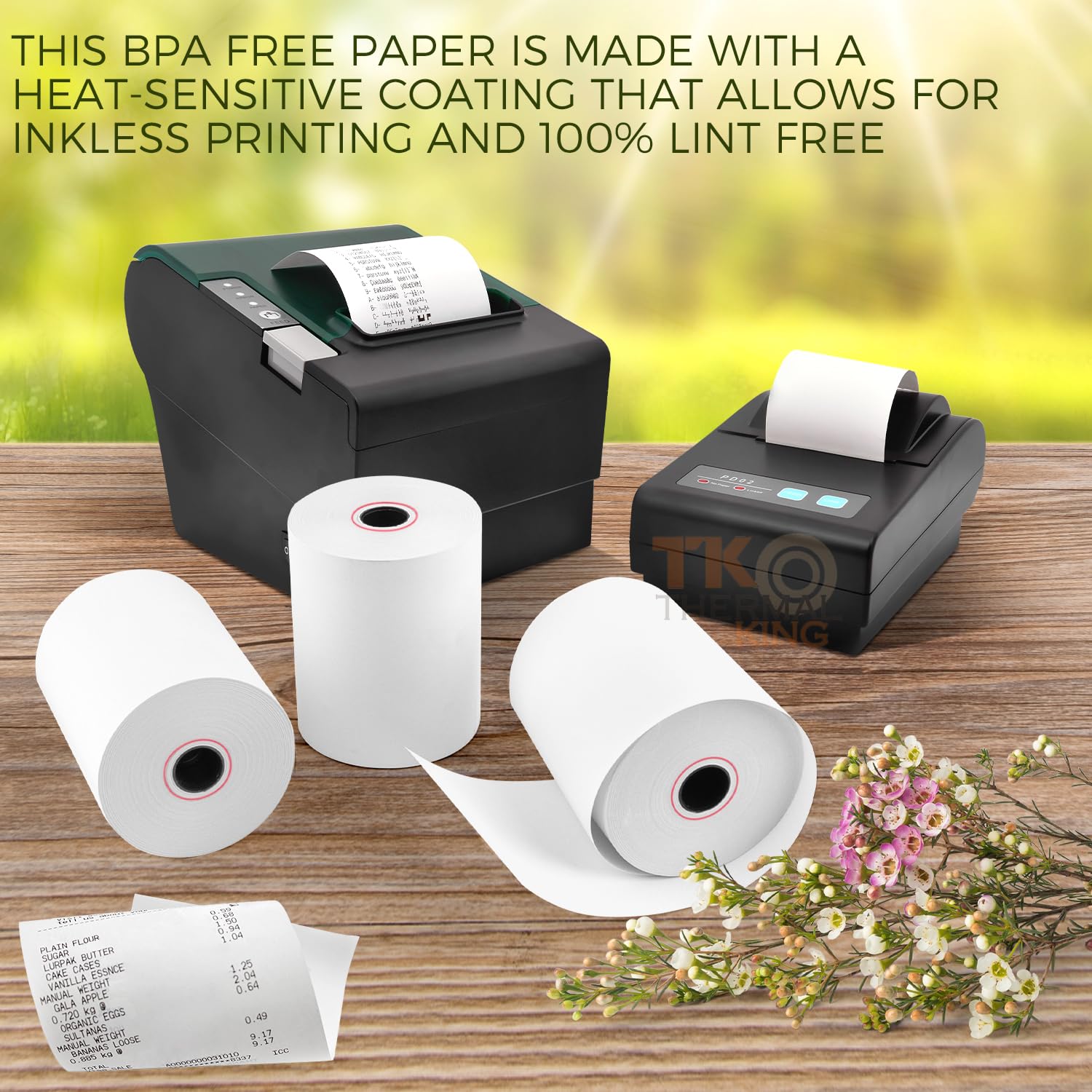 Thermopapier, Kassenrollen, 8,9 cm x 50 m, passend für alle Kreditkarten-Terminal-Drucker, Kreditkartenpapier, Kassenpapier, Weiß, 30 Rollen