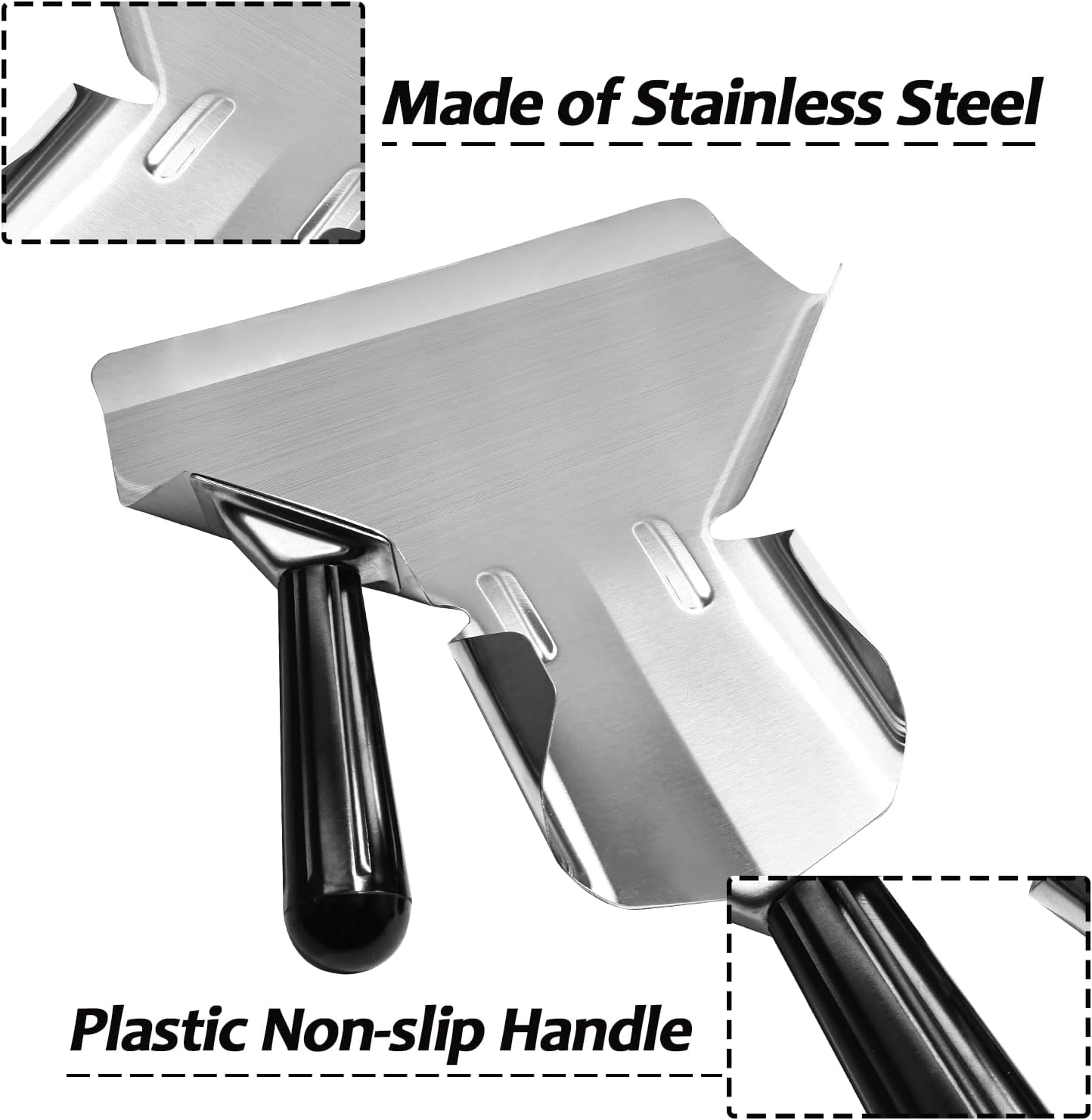 Bonsicoky Stainless Steel French Fry Popcorn Scoop, Right Handle image 3