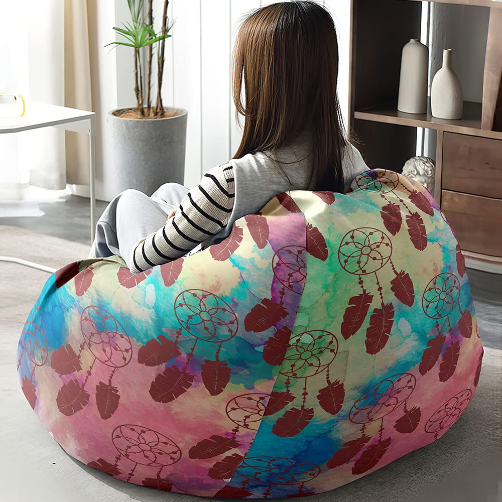 Copertura Per Poltrona A Sacco FANSU, Modello Acchiappasogni, Senza Riempimento, 100x120cm, Bianco