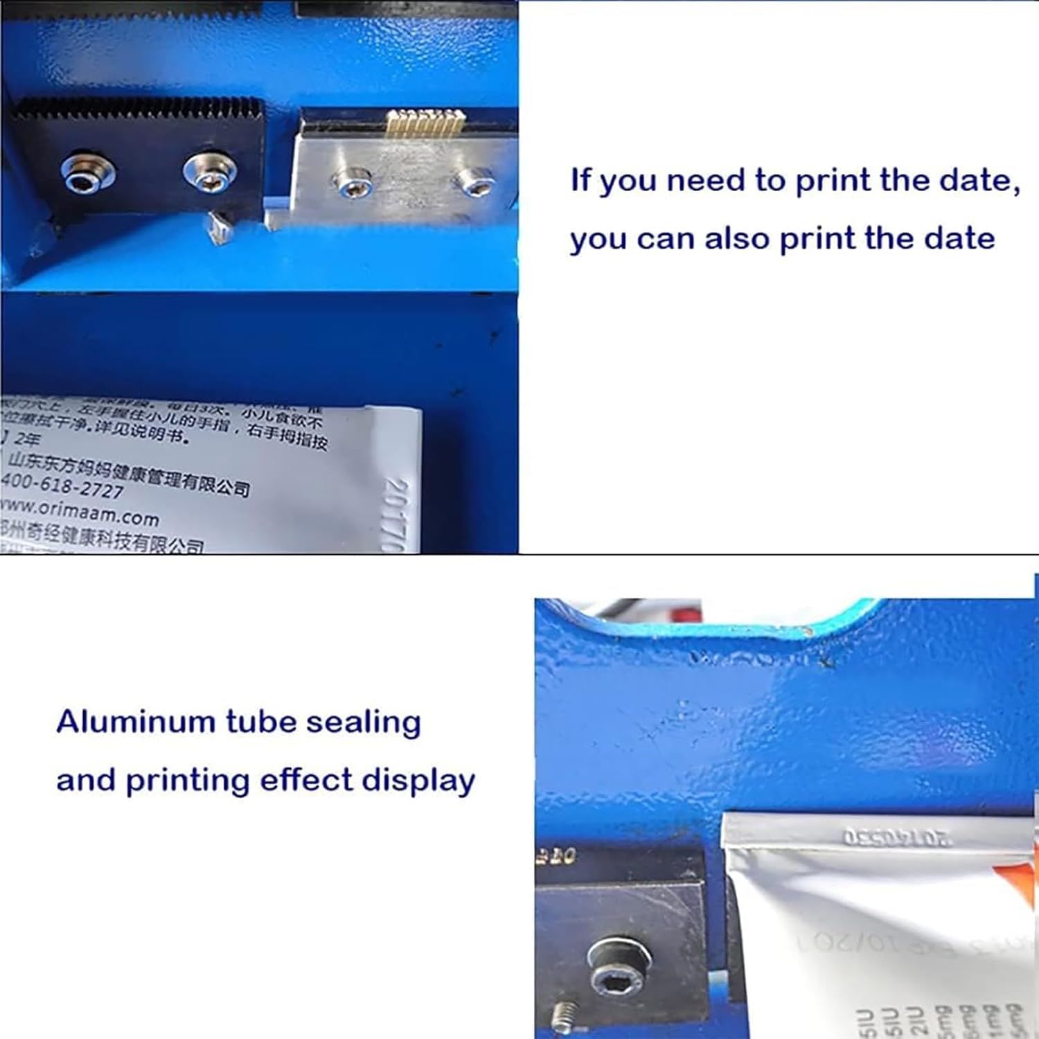 Manual Tube Sealing Machine Pipe Tail Sealer, Toothpaste Aluminum-Plastic Pipe Composite Pipe Sealing Machine with Date Letter Coder Printer Marker for Cosmetic, Medicine, Food