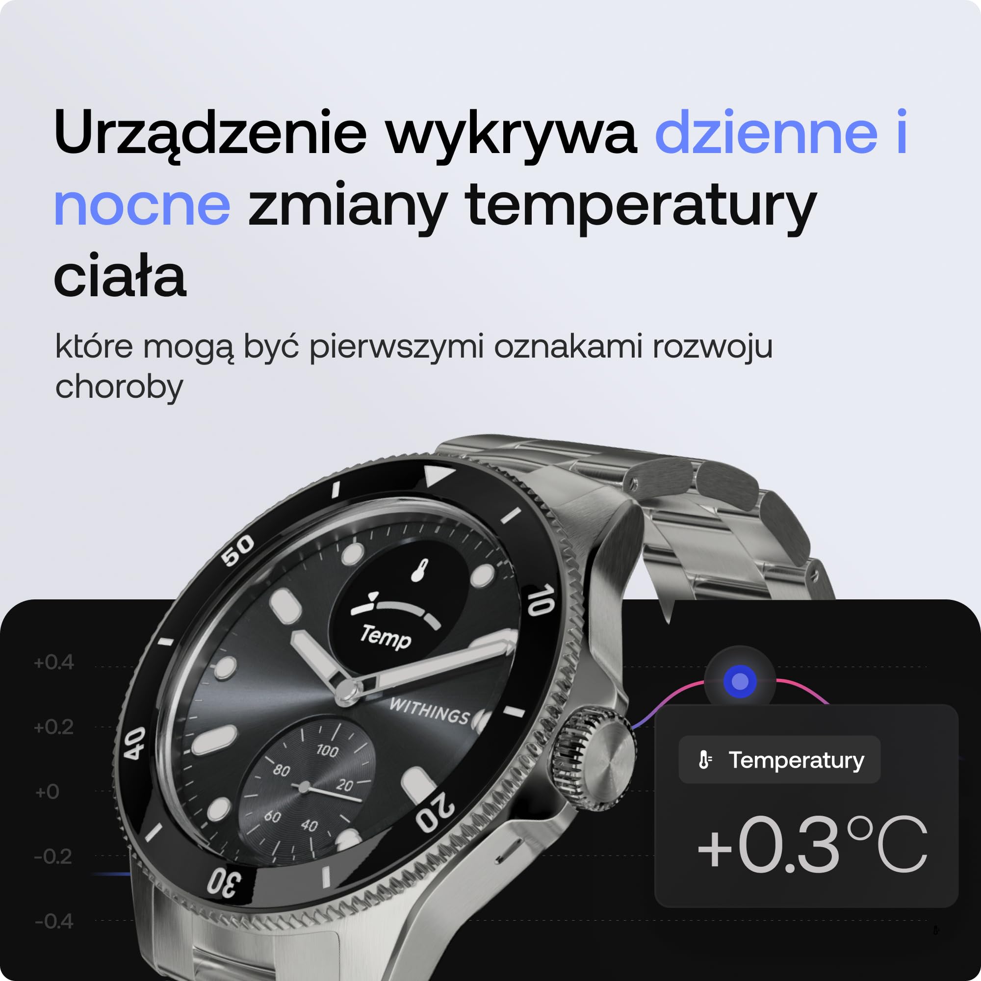 Withings ScanWatch Nova, hybrydowy smartwatch, zdrowie serca, do M&F EKG, SPO2, monitorowanie temperatury, ?ledzenie snu, zdrowie dróg oddechowych, ?ledzenie cyklu, czas pracy baterii 30 dni, iOS i | EKG z rozpoznawaniem AFib, wynik snu, 40+ aktywności, S
