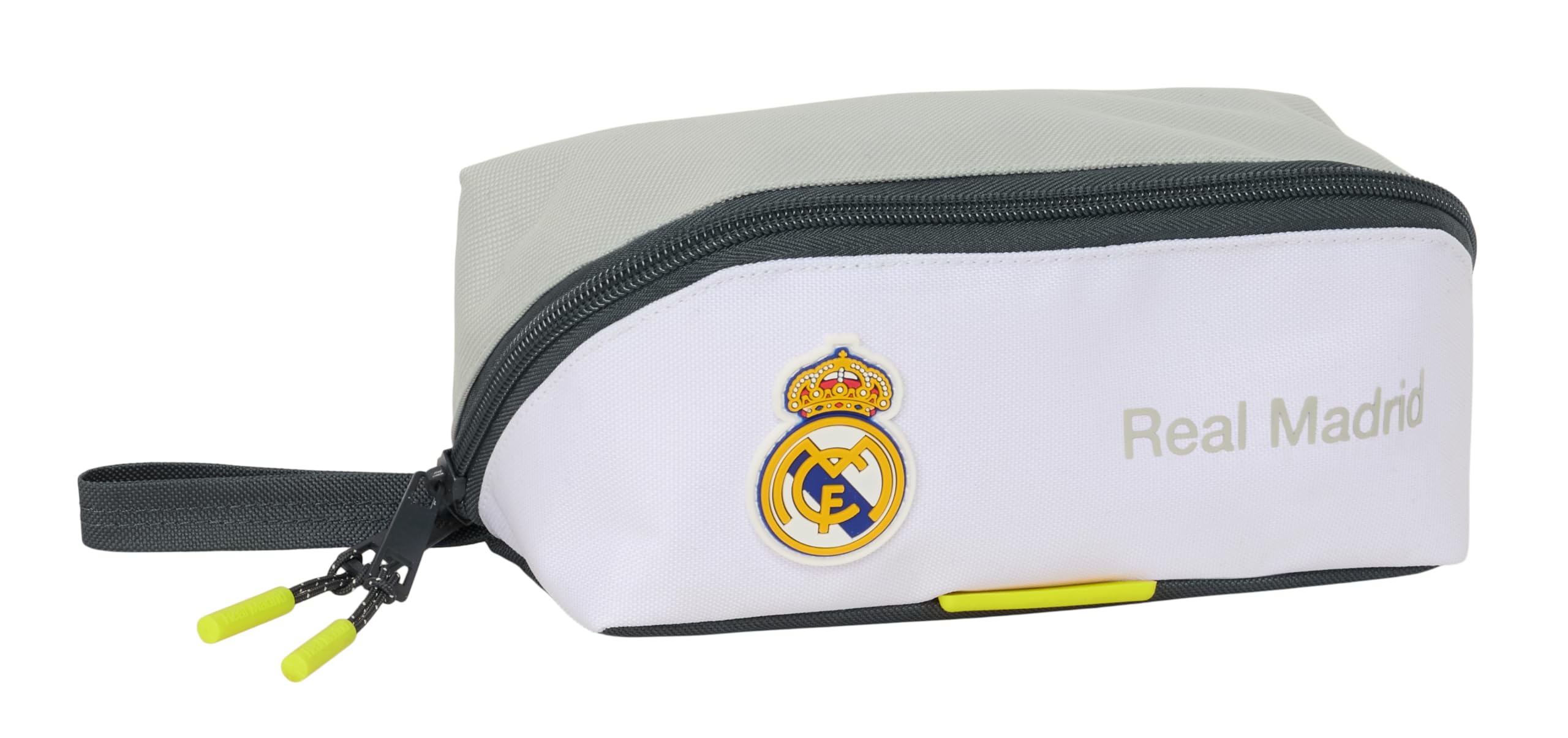 Safta Real Madrid EQUIPACIÓN 25/26 – Large Square Pencil Case, Children's Pencil Case, Ideal for School Age Children, Comfortable and Versatile, Quality and Resistance, 22 x 10 x 10 cm, white, M