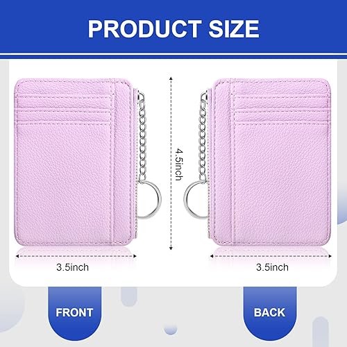Miniatura 2 de Buryeah 2 carteras minimalistas delgadas de cuero con bolsillo frontal, carteras con bloqueo RFID, para mujer, tarjetero para tarjetas de crédito