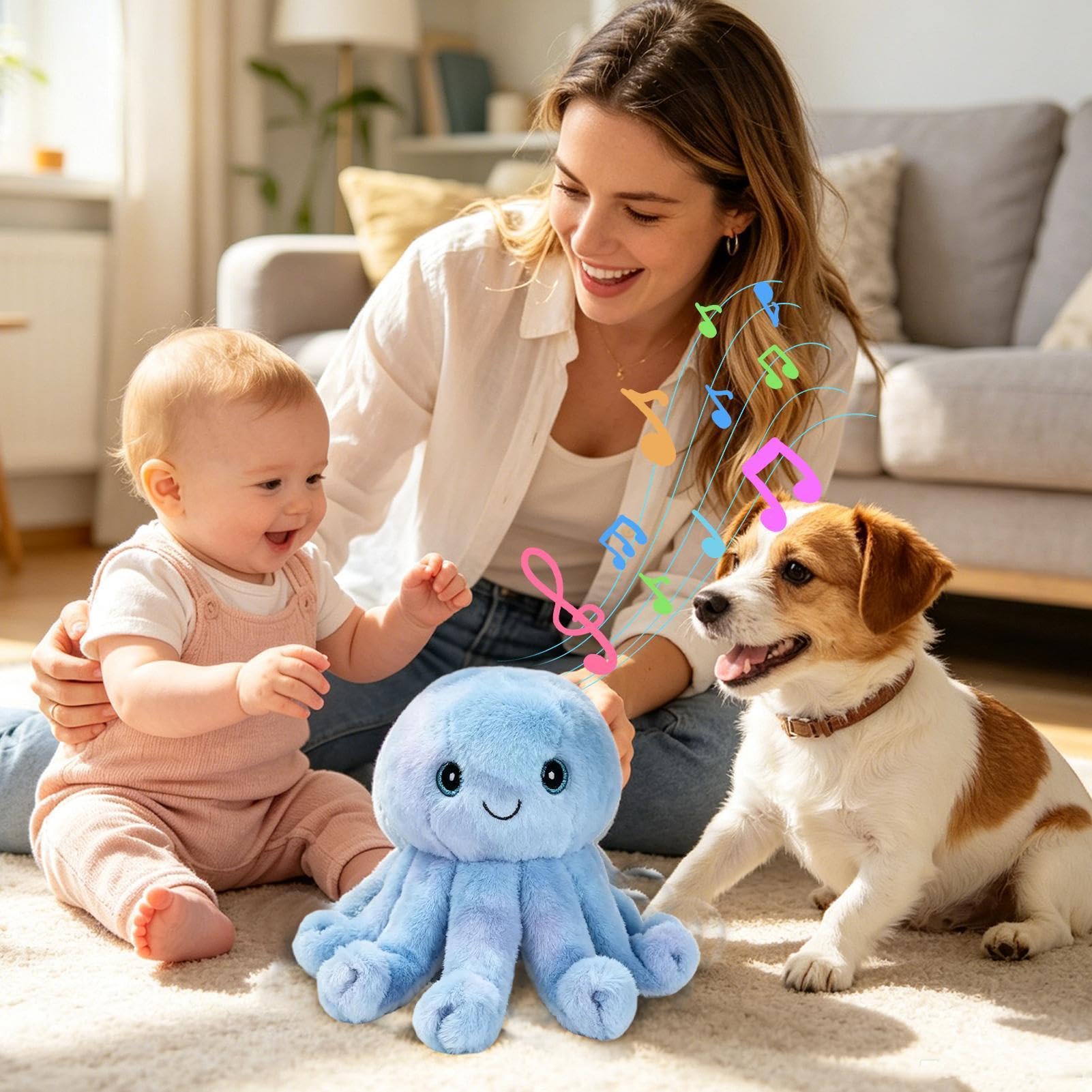 Peluche Musical Interactivo Pulpo Grabación De Voz, Canto Y Baile
