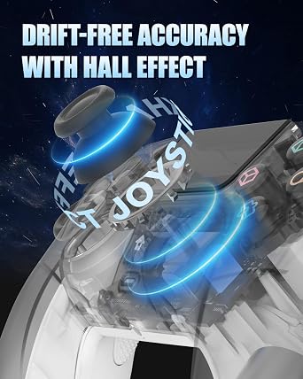 GUOC LED Wireless Controller for PS5 with Hall Effect Joystick and Trigger,4 Macron Boutton Extended Grip Controller Compatible with PS5 Pro/Slim, Dual Vibration, Remap/Turbo Function