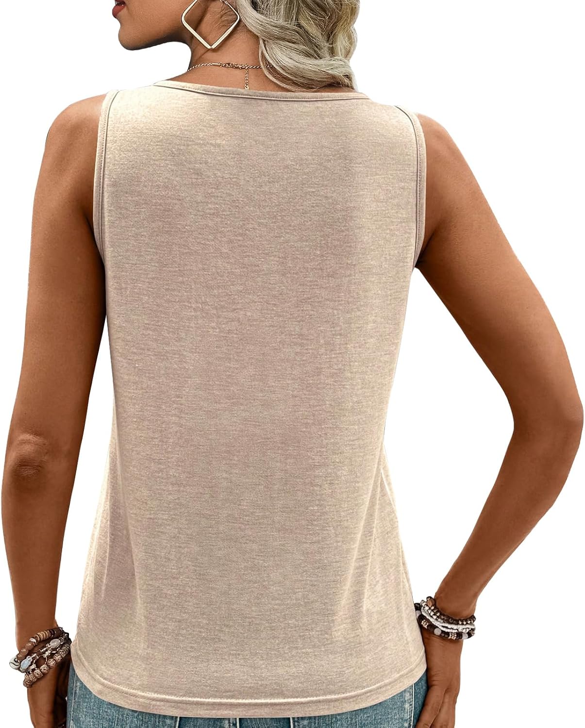 Womens Tank Tops Summer Tank Tops for 2025 Cut Out Ring Keyhole Neck Sleeveless Fashion Cute Tee Shirts Clothes - Image 2