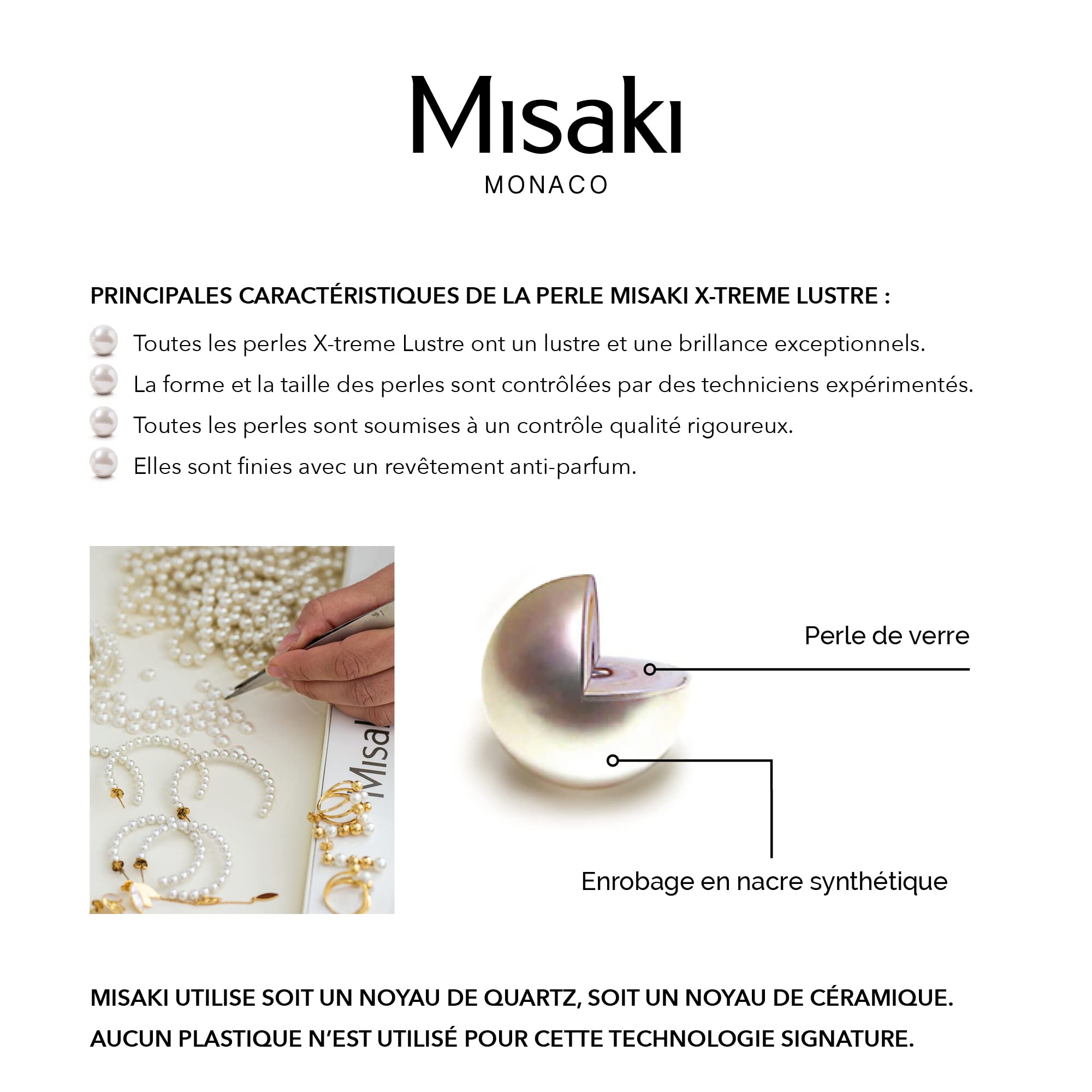 Montre-bracelet En Perles Blanches Misaki - 80 Perles, Cadran Carré, Fabriquée Au Japon, Neuve