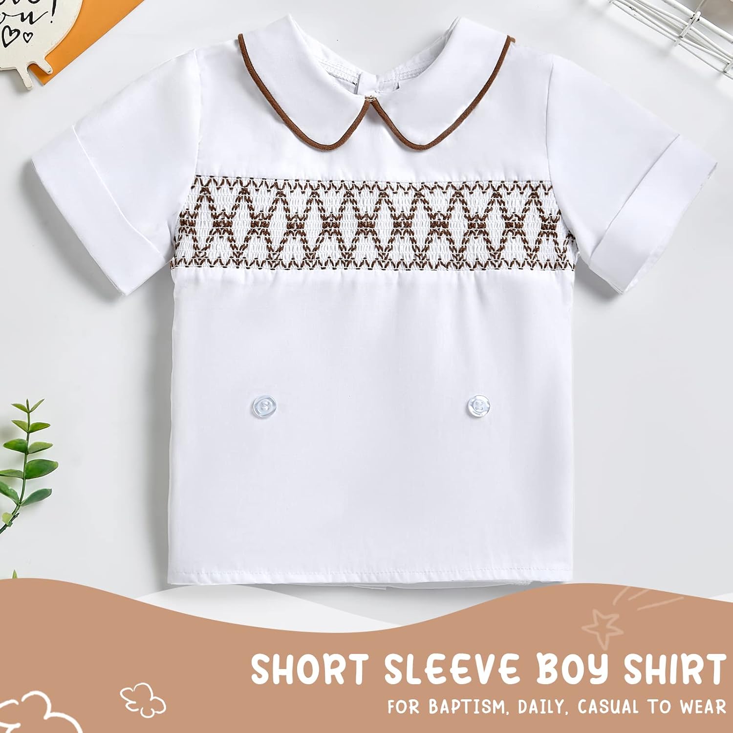 Booulfi Baby Boy Toddler Summer Clothes Wedding Birthday Outfits Suit for Boys T-Shirt and Shorts Set - Image 3