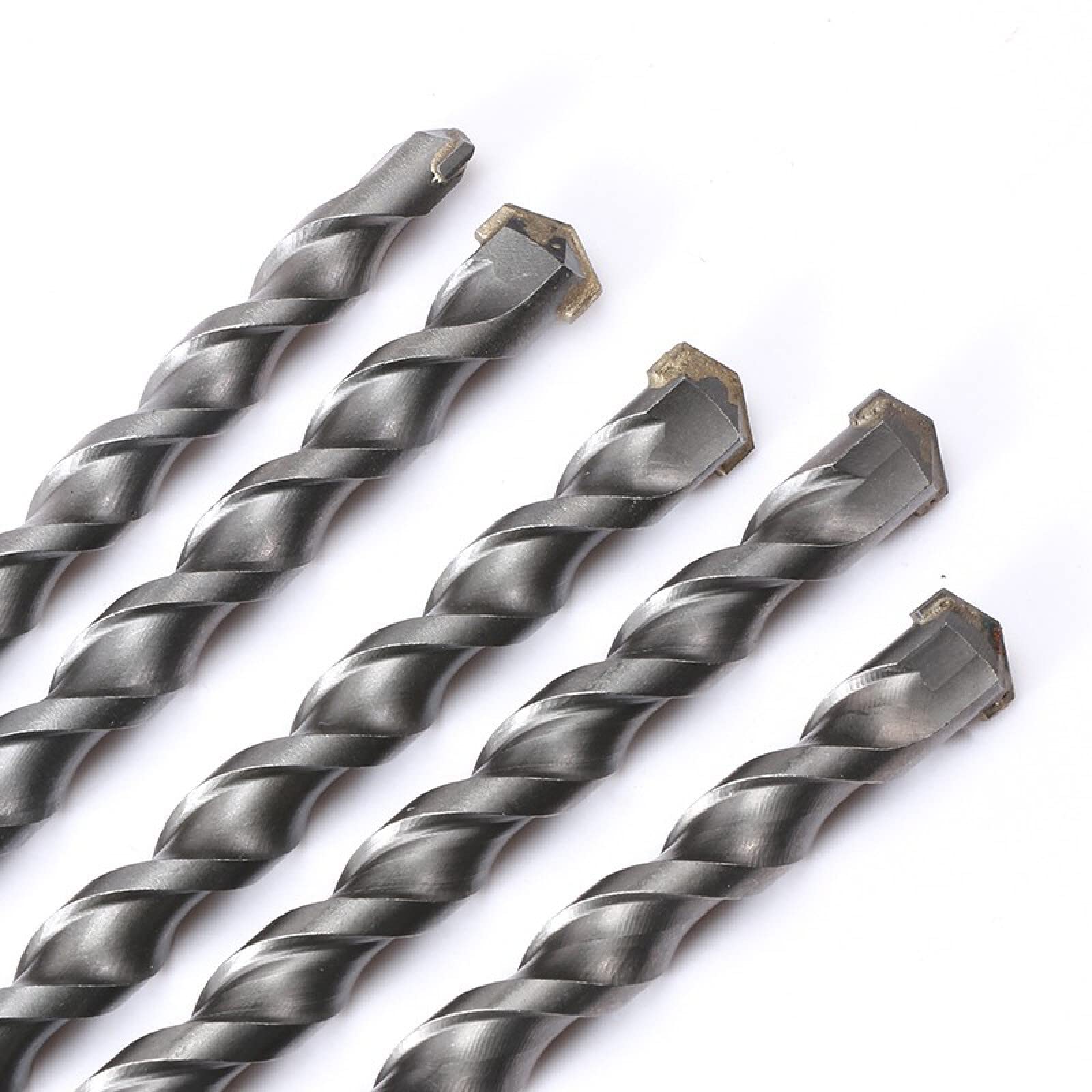Broca de martillo eléctrico de cuatro fosas, broca de impacto extendida, taladro a través de la pared, hormigón, hormigón de pared de ladrillo, vástago cuadrado 25 * 350 mm,18 * 350 mm