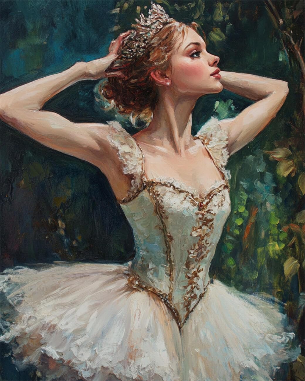 RKFLGEW 14CT Cross Stitch Kits for Beginners Ballet Dancers Cross-Stitch Kits for Beginner Or Adults,DIY Easy Counted Needlework Embroidery Set Home Decoration 40x50cm