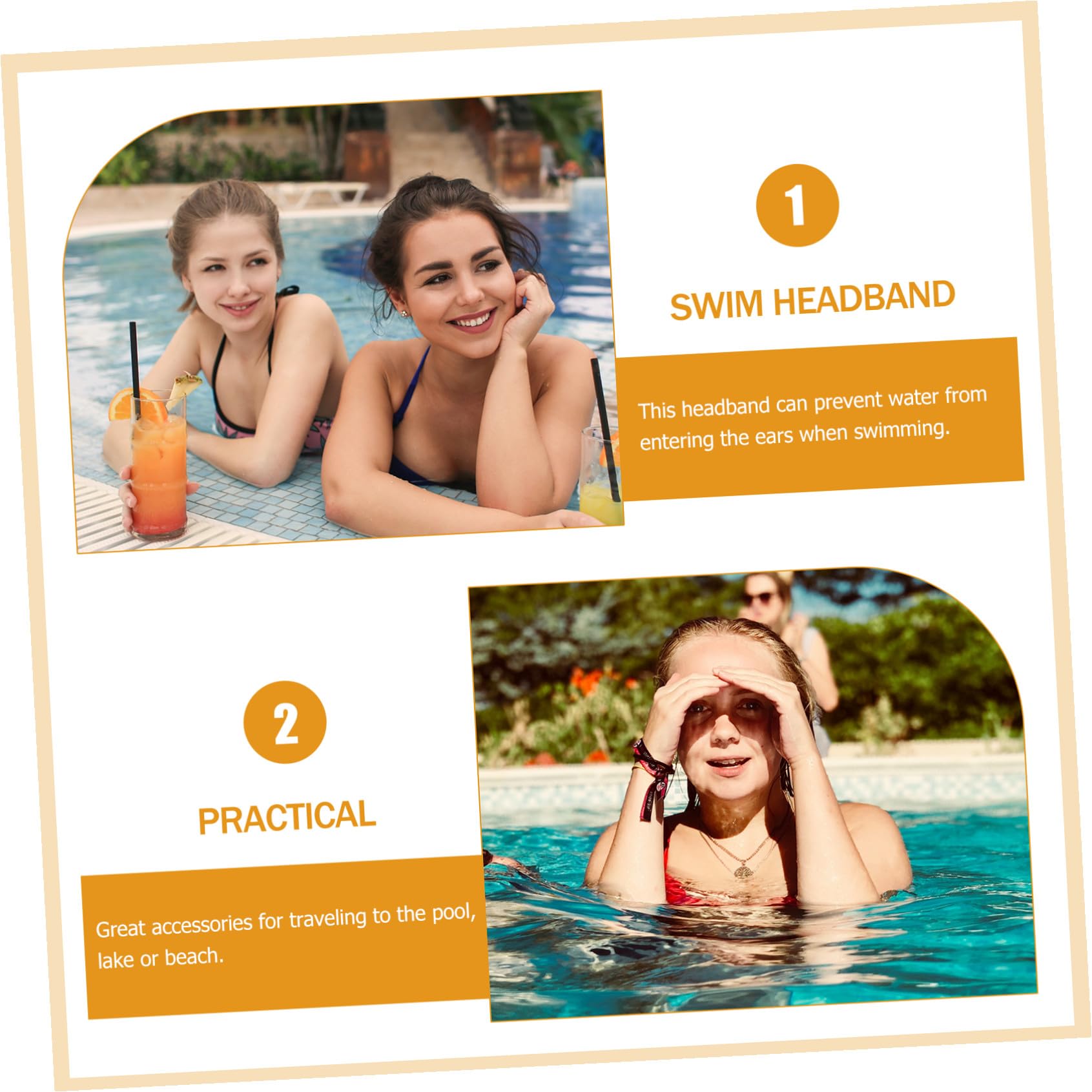 Toddmomy 5 Sätze Gehörschutz Stirnband Schwimmstirnbänder Ohren Ohrstöpsel Schwimmen Schwimmstirnband Erwachsene Frauen Ohrband Zum Schwimmen Schwimmer Schwimmohr Erwachsene 4 Stücke * 5