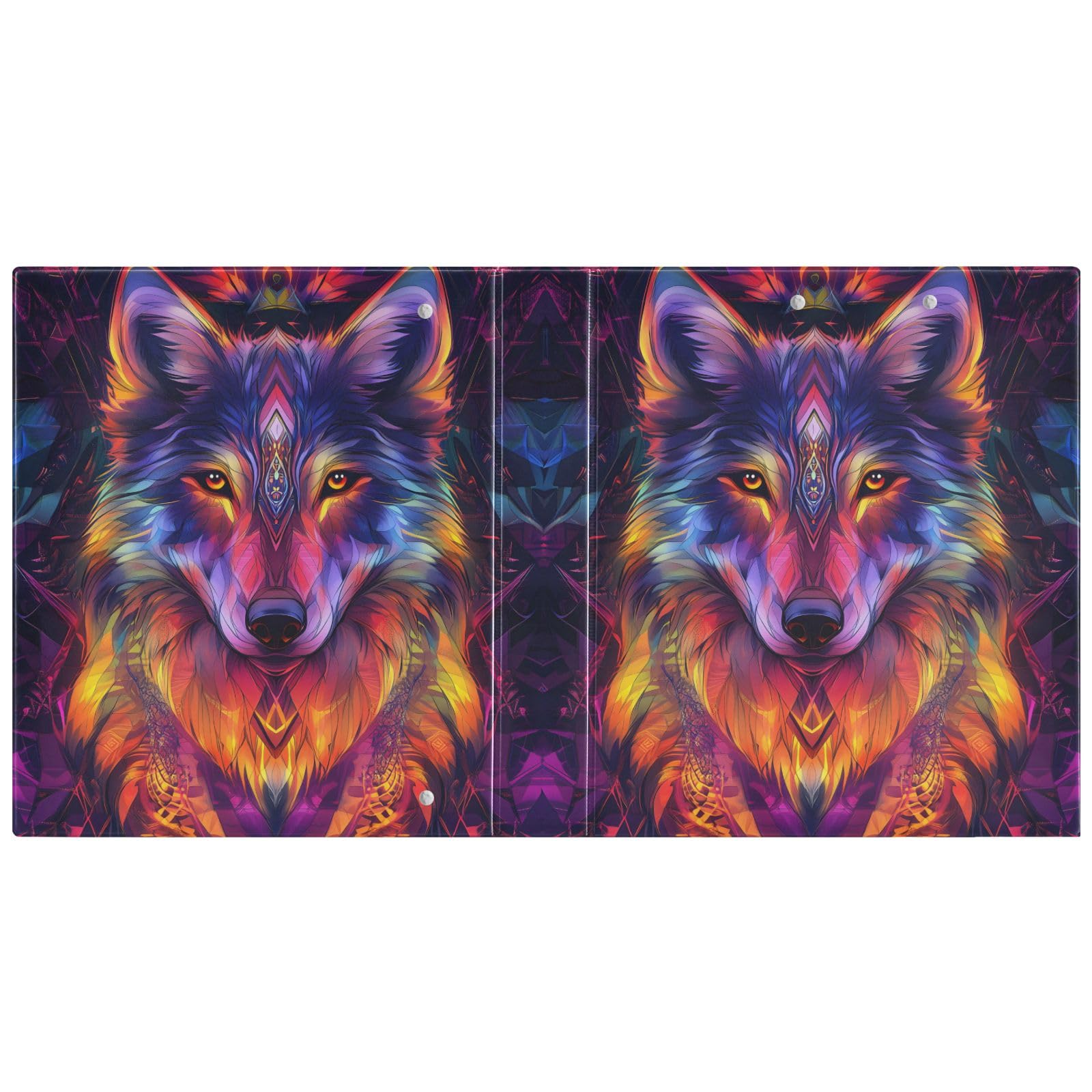 Wolf - Raccoglitore colorato a 3 anelli, 3,8 cm, contiene 200 fogli con 3 tasche interne in PVC trasparente, per scuola e ufficio