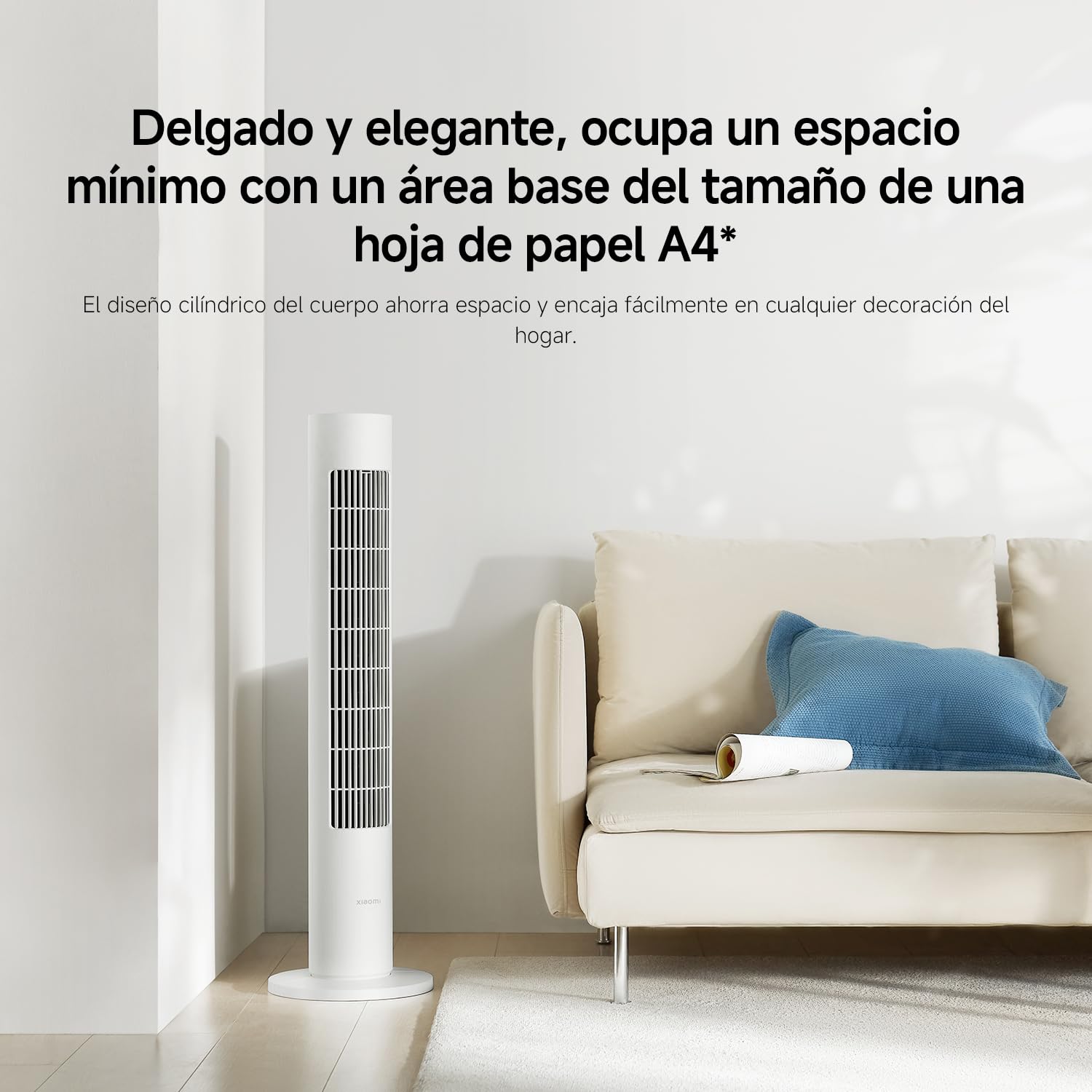 XIAOMI Tower Fan 2, Refrigeración Silenciosa, Control Inteligente | Potente ventilador de torre con modo sueno, control smart de 100 velocidades y bajo consumo para dormitorio, salon u oficina.