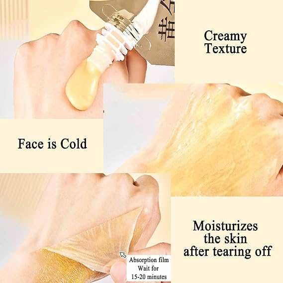 Retinol Snake Venom Gold Mask, Rejuvenating Gold Peel Mask, Anti-Aging Gold Face Mask, Retinol Snake Venom Peptide Gold Mask with Grooming Tools (2Pcs)