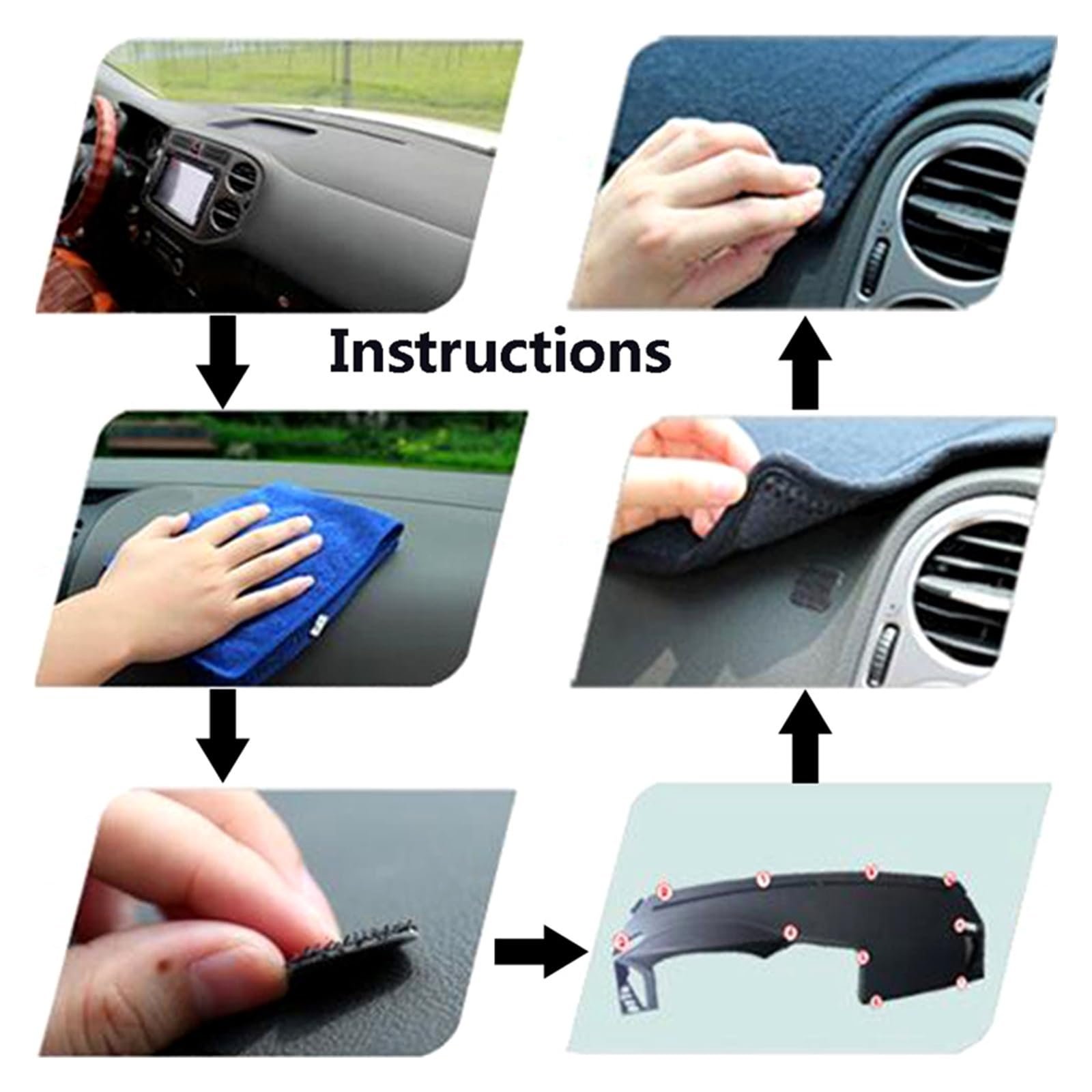 Center Konsole Für Kia Für STONIC 2017-2024 Dashboard Abdeckung Matte Pad Dashmat Schützen Sonnenschutzdach Teppich Auto Zubehör Armaturenbrett Matte Interior | Black(Black Edge)RHD