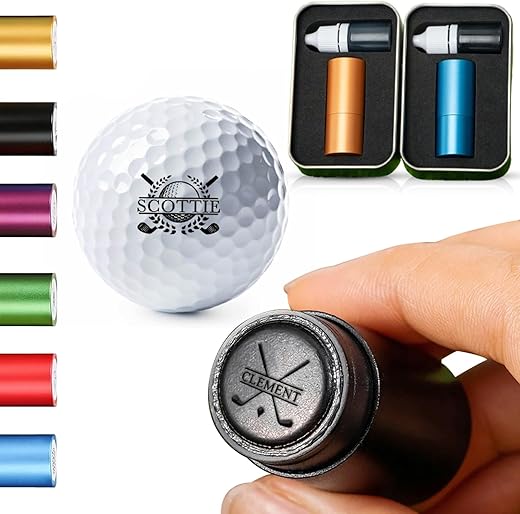 Personalized Golf Ball Stamp with Metal Storage Case,&hellip;