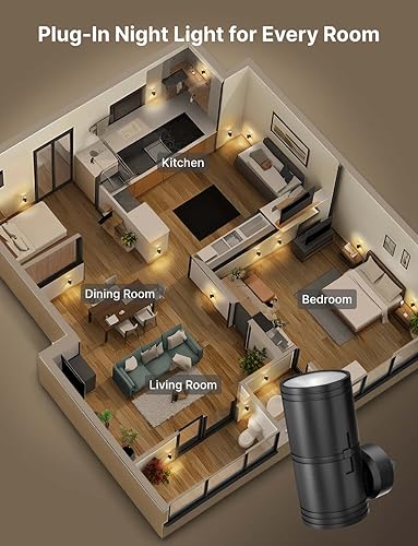 Miniatura 8 de Luz nocturna enchufable a la pared, paquete de 2 luces LED regulables con sensor de atardecer a amanecer, brillo blanco suave, para pasillo, baño,