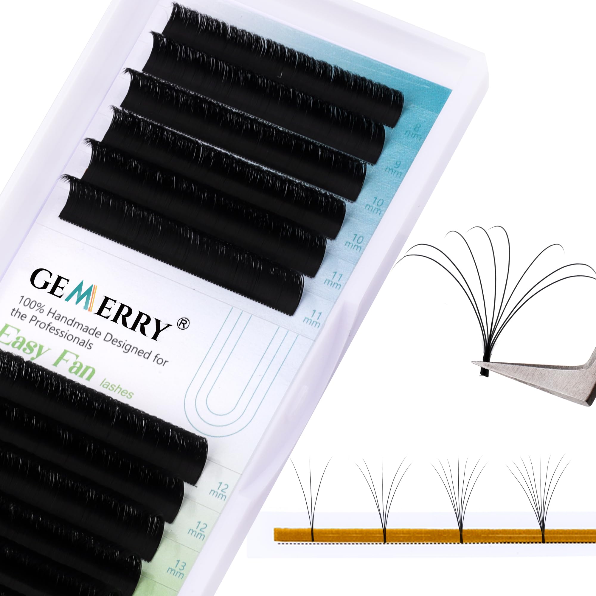 Extensiones de Pestañas Volumen Ruso 2D 3D 5D 8D 10D -0.07 D curl Mix 8-14mm - Pestañas Postizas Individuales Volume Lash Extensions de GEMERRY (0.07-d curl-mix 8-14mm) — view 9