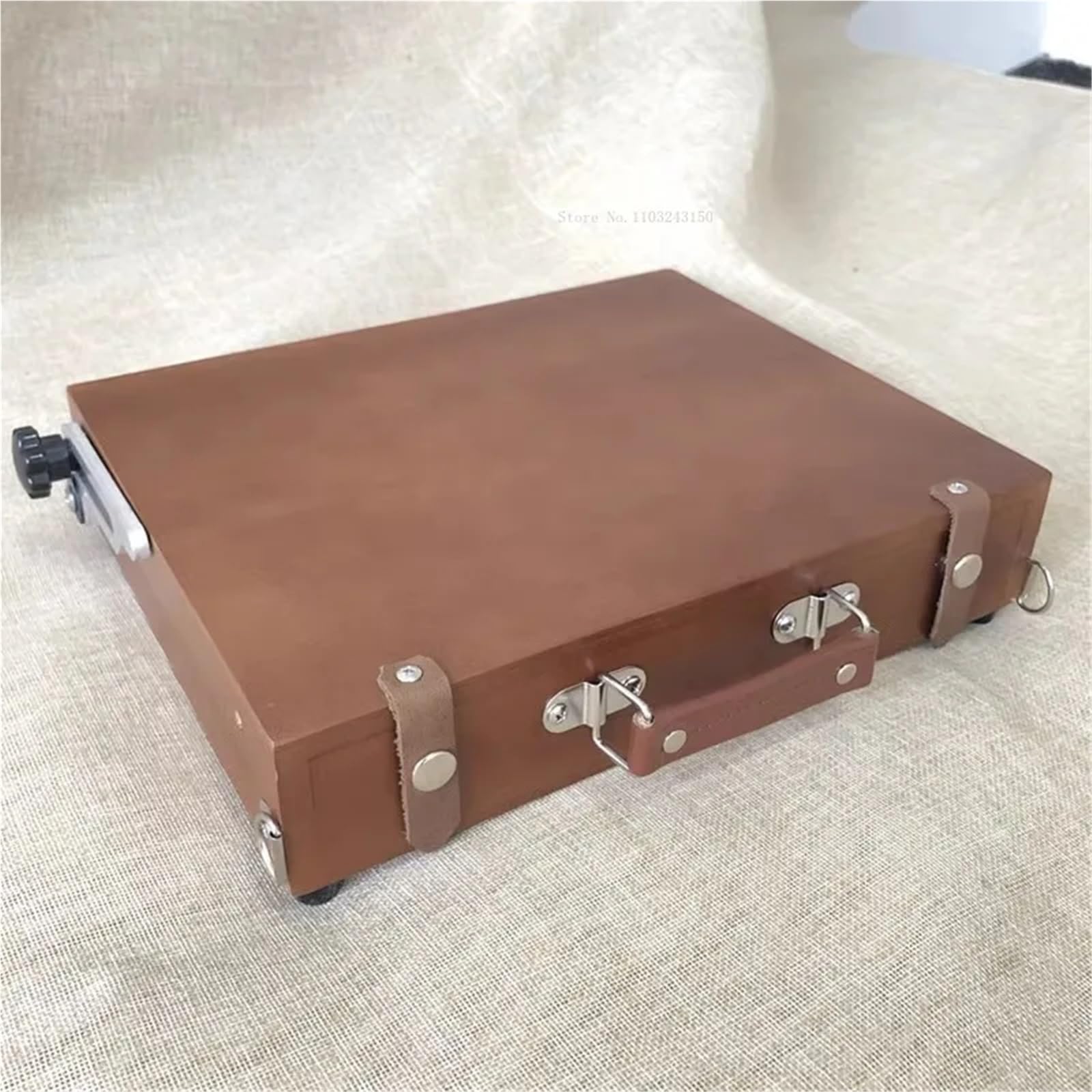 Tragbarer Malkoffer Ölgemälde-Box aus Holz kann angepasst Werden, um tragbare Kunst im Freien zu tragen, Skizzieren von Ölgemälden, Aquarellen, Malboxen for Studenten(Dark Color)