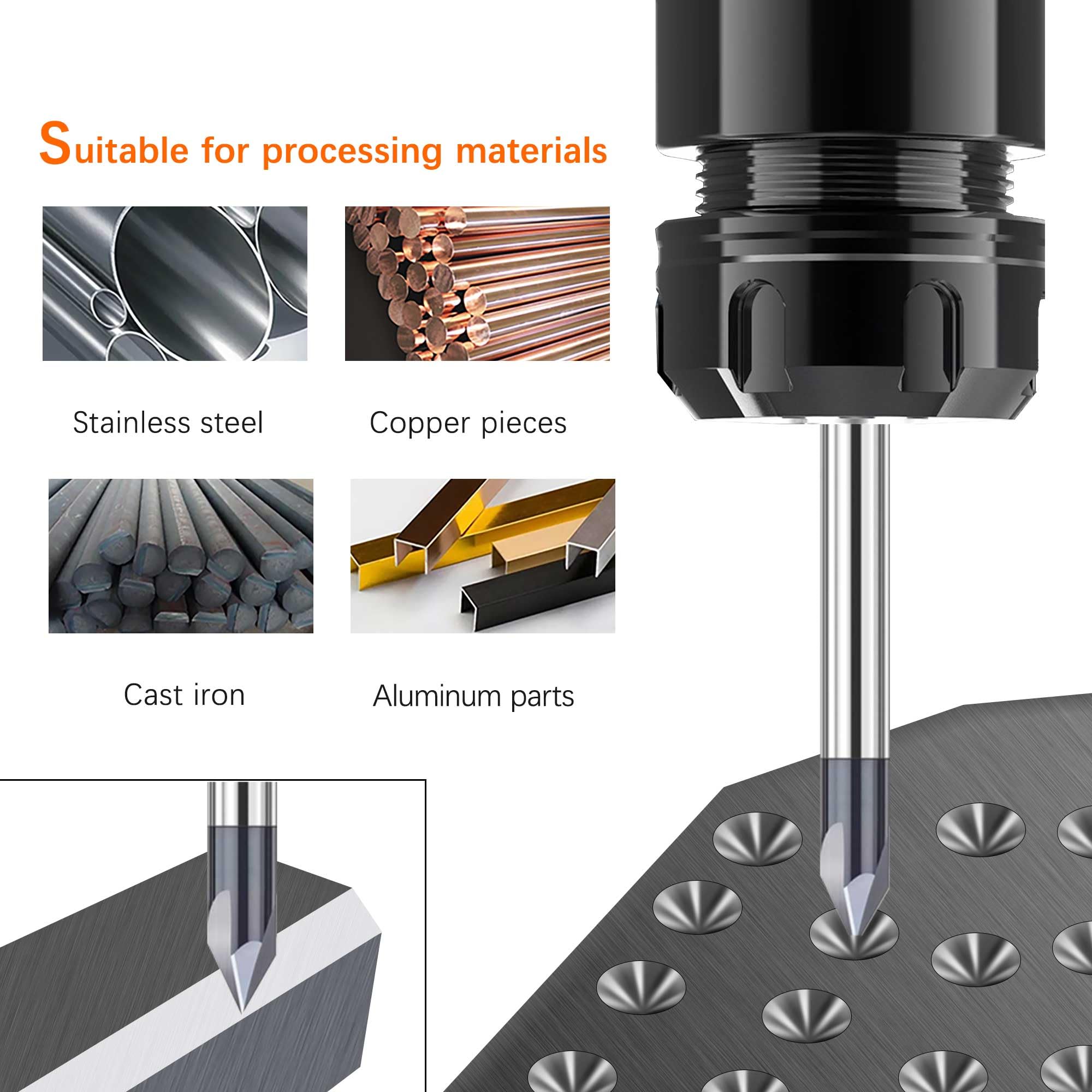 Carbide V Groove Router Bit - 60 Degree Chamfer -7