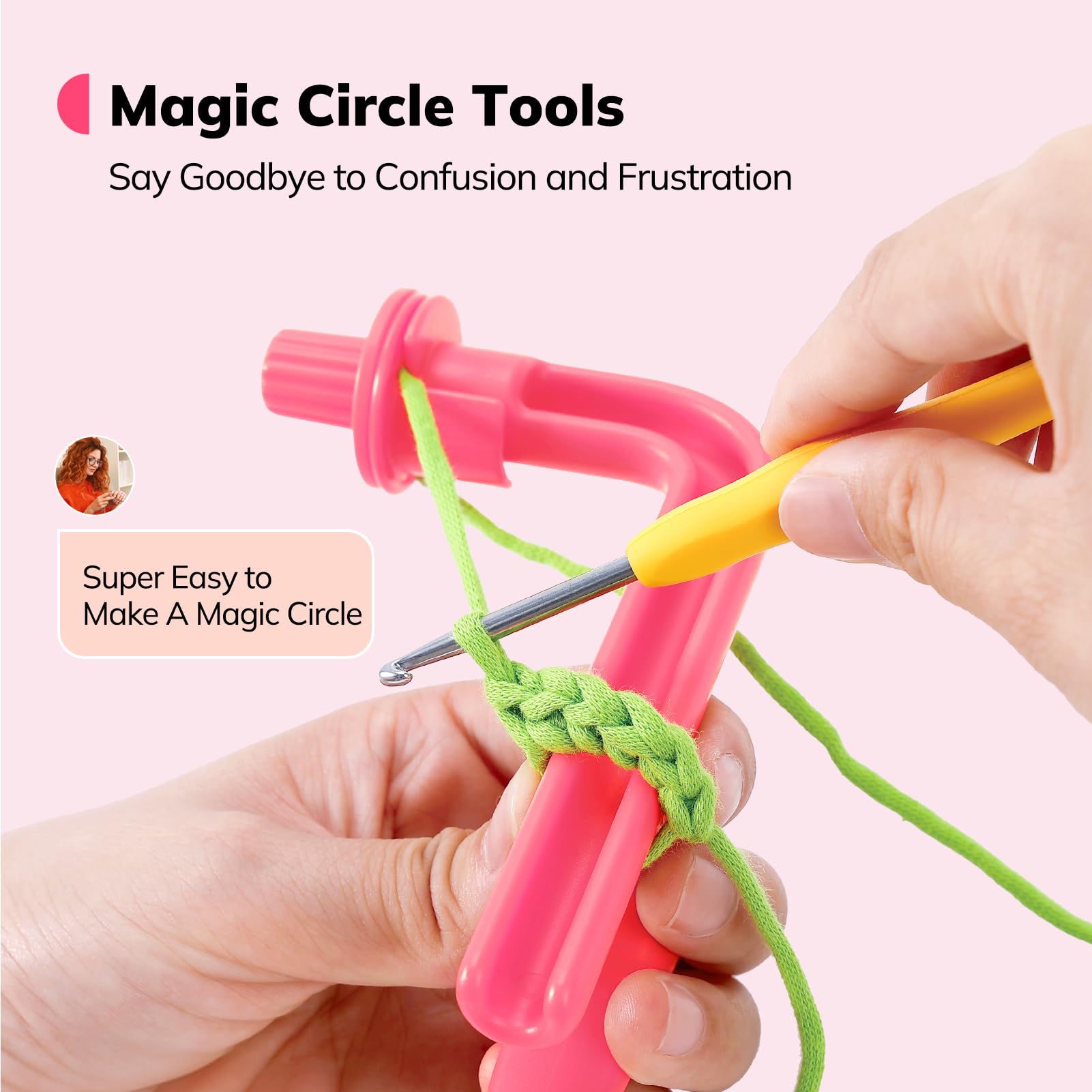 Crochet Holder for Beginners, Crochet Helper to Learn How to Crochet and Make Magic Rings 3 in 1 Magic Rings Tool - Image 4