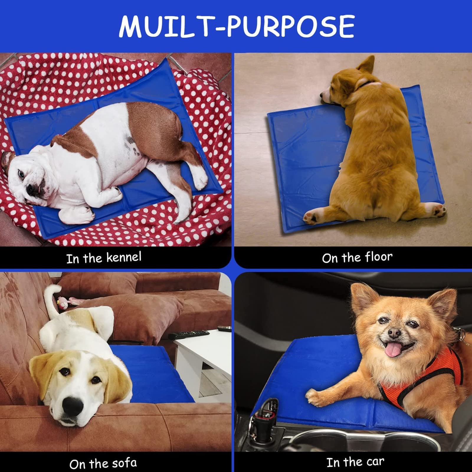 Cama para Mascotas, Almohadilla de enfriamiento automático, no tóxica, Manta Cama(50x40cm)