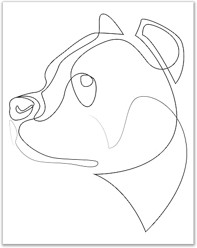 Summit Designs Póster de Pitbull, arte de pared de Pitbull, decoración de perro Pitbull, decoración de habitación de Pitbull, decoración de la casa