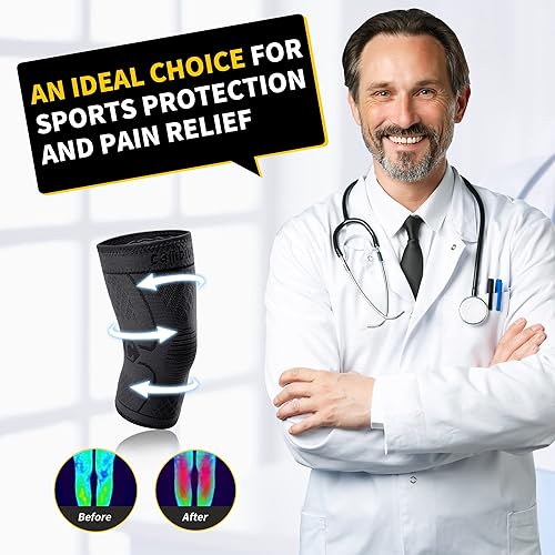Vista 48 de CAMBIVO - 2 rodilleras de compresión y soporte unisex para dolor de rodillas, rotura de meniscos o lesión de LCA, artritis, alivio del dolor Negro