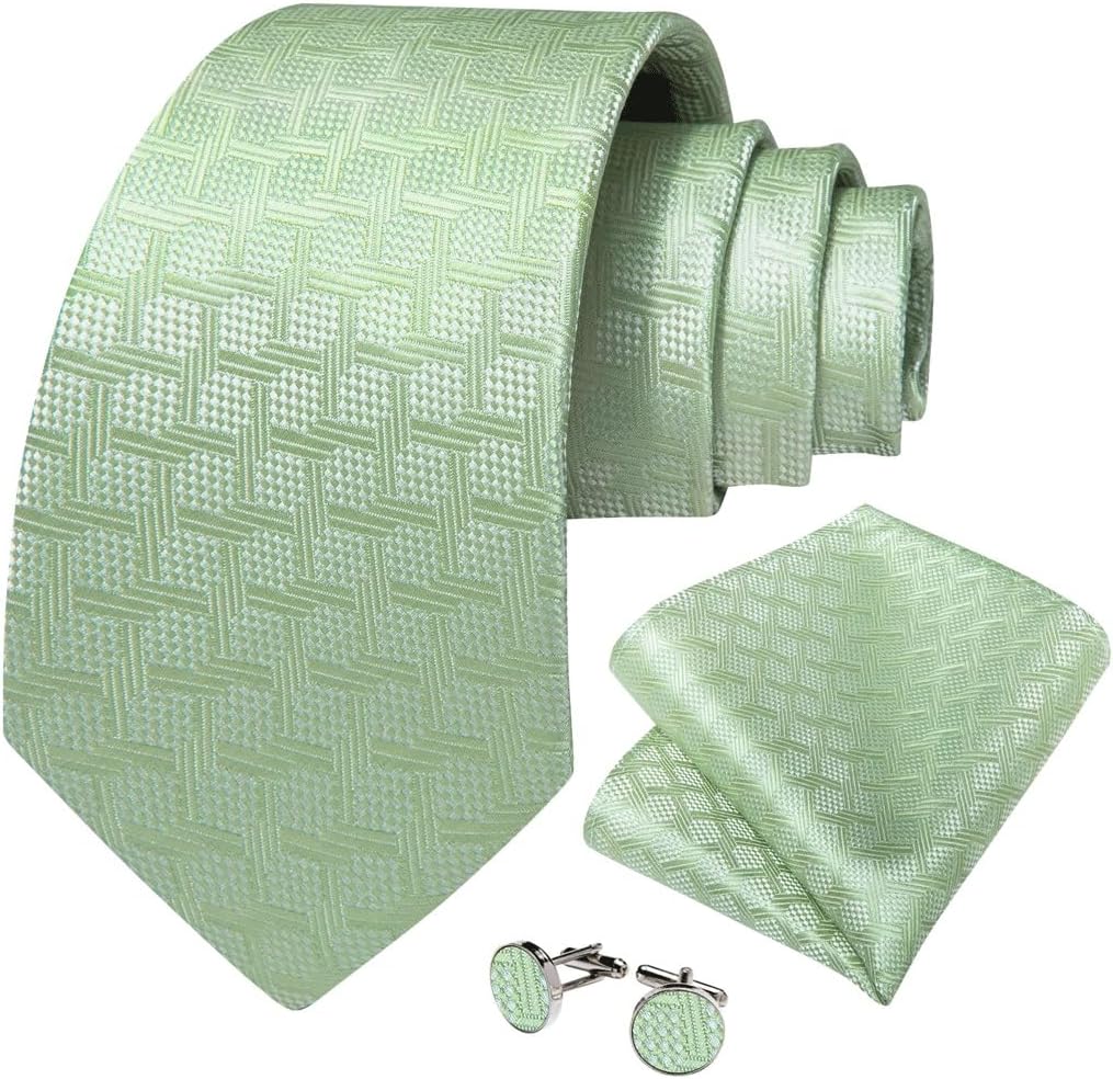 GSDFVIYT Men's Tie Sets Solid Plaid Silk Ties for Men Neckties