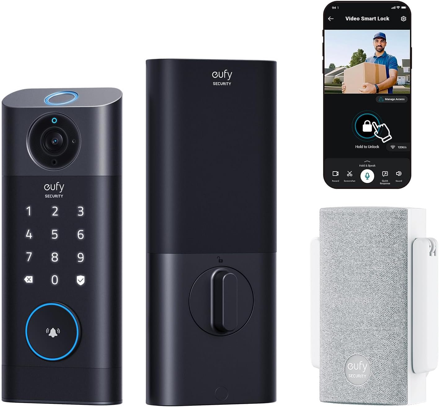 S330 Video Smart Lock, 3-in-1 Camera+Doorbell+Fingerprint Keyless Entry Door Lock, BHMA, WiFi Door Lock, App Remote Control, 2K HD, No Monthly Fee, Dual Motion Detection,SD Card Required