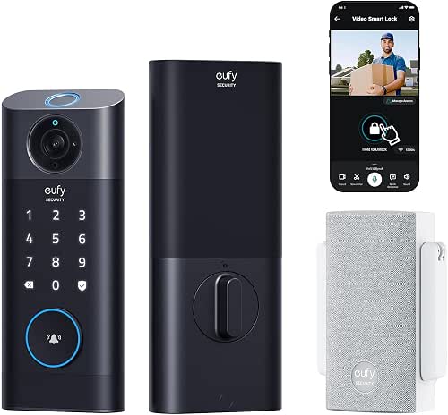 eufy Security Video Smart Lock S330, 3-in-1 Camera+Doorbell+Fingerprint Keyless Entry
