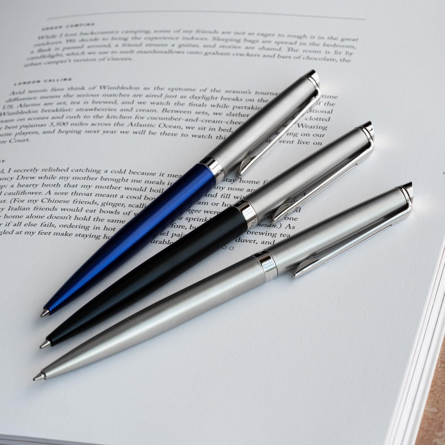 Waterman 2146577Z Metropolitan Essential Ballpoint Pen Satin CT Fine Point, Oil Based in Gift Box