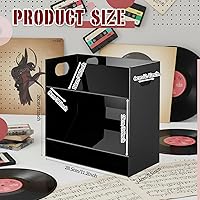 Vista 2 de Kathfly Soporte de cinta de casete de acrílico transparente moderno de 2 niveles para cinta de audio retro, estante de almacenamiento con asas