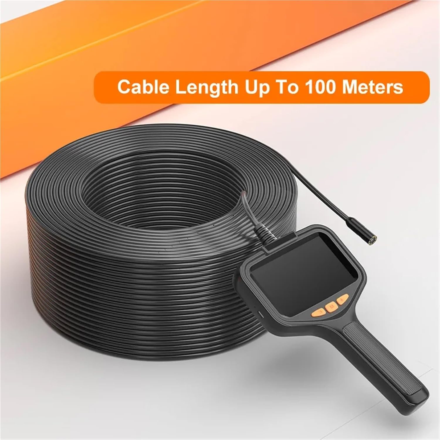 Single&Dual Industrial Endoscope Camera 4.3'' Digital Handheld Borescope 2M-100M Waterproof HD1080P 8mm Pipe Sewer Camera(100 m,8MM Front Camera)