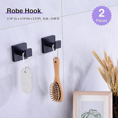 Miniatura 2 de TRUSTMI Juego de accesorios de baño contemporáneos de 5 piezas para toallero, barra de toallero, soporte para rollo de papel higiénico, acero