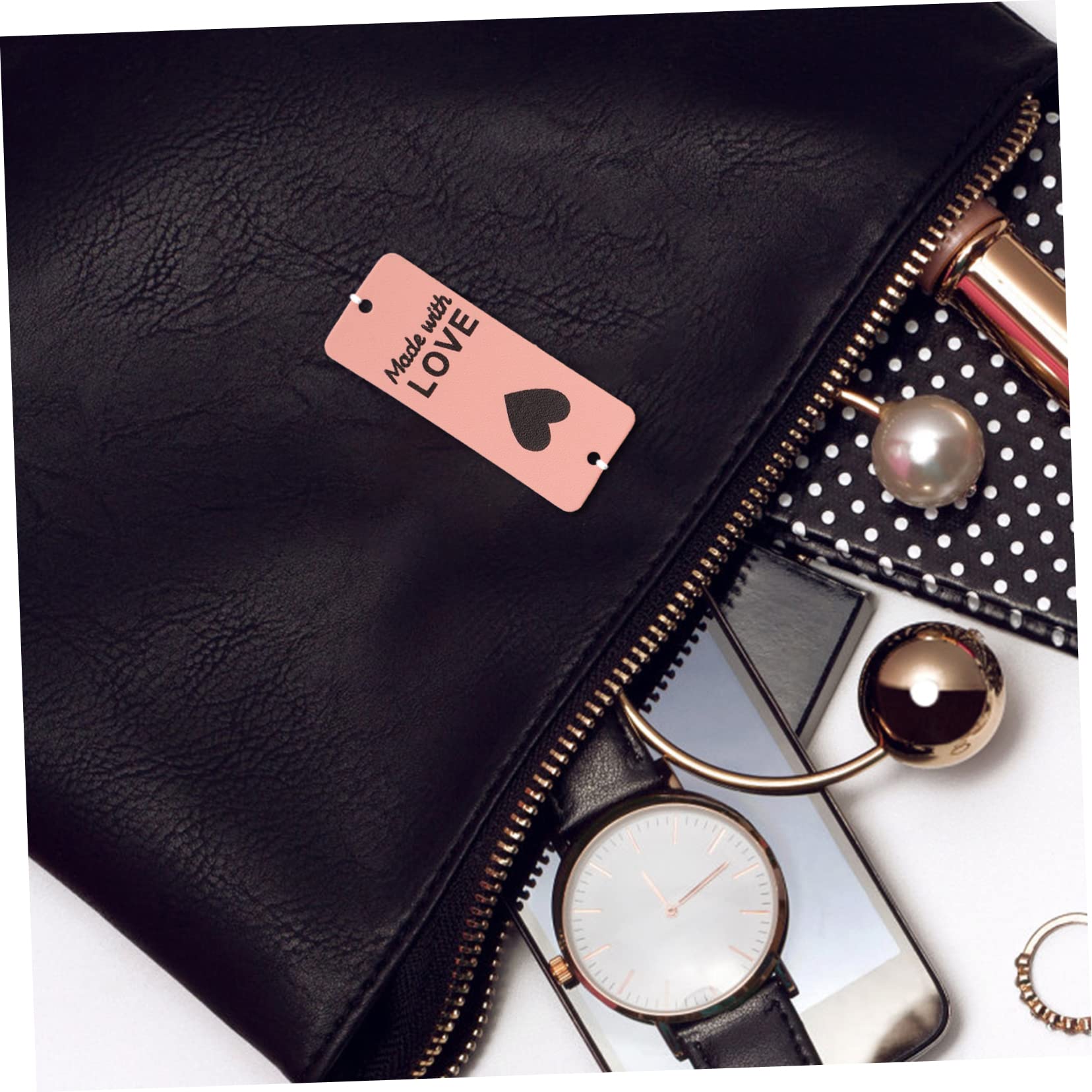 TEHAUX Lot De 5 Étiquettes Artisanales En Cuir Avec Couture Faites À La Main Pour Vêtements En Tissu Pour 100 Pièces X 5