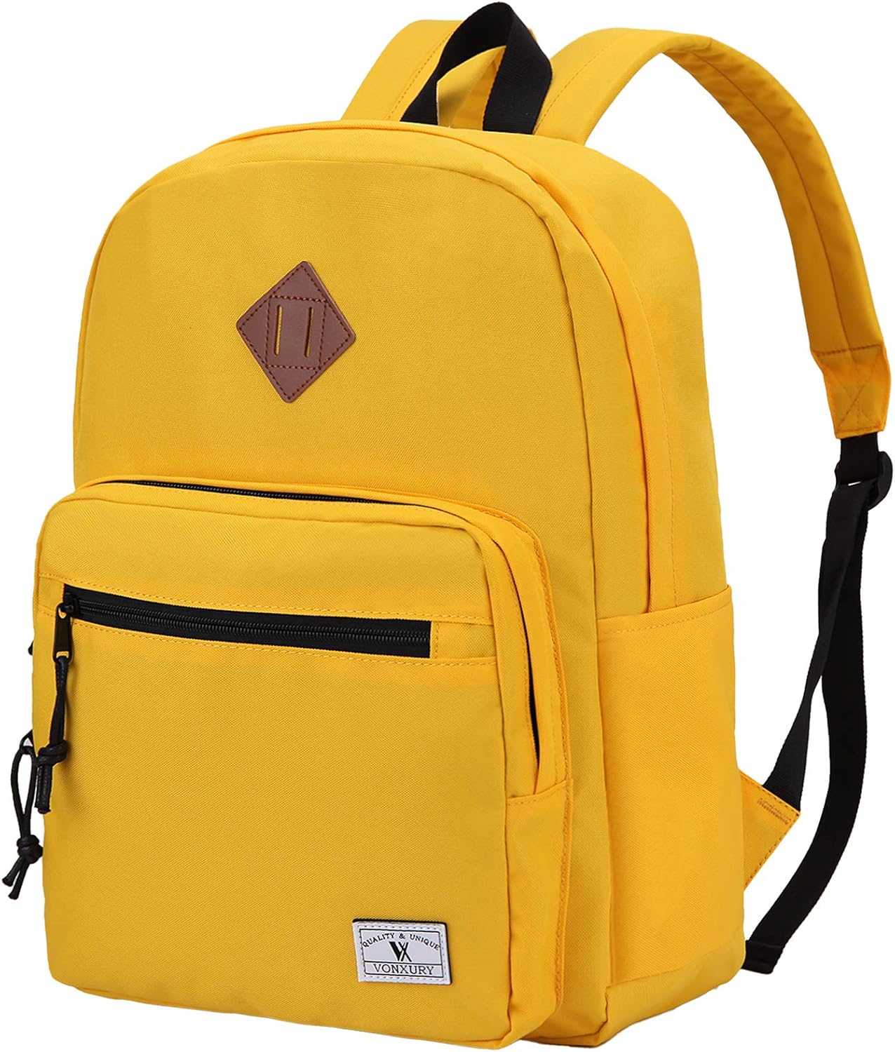 VX VONXURY School Backpack for Men Women,Lightweight Classic Basic Bookbag Simple Kids Black Backpack for College Travel