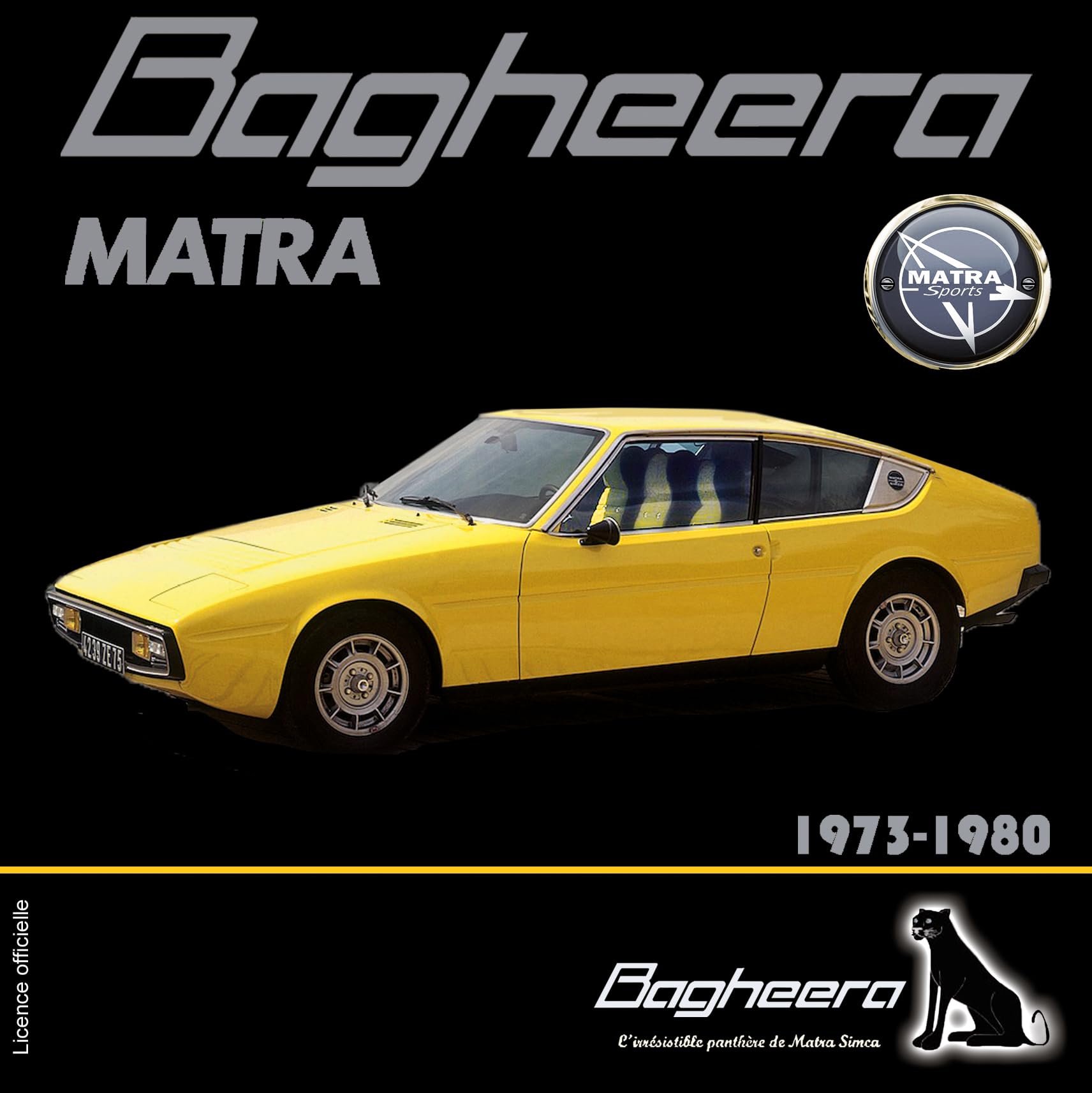 IETSCPMD19655 BAGHEERA MATRA SPORTS The Irresistible Panther 1973-1980 Official Licensed Card - Auto Passion & Collections Retro Vintage - With White Envelope - 15 x 15 cm - Made in France