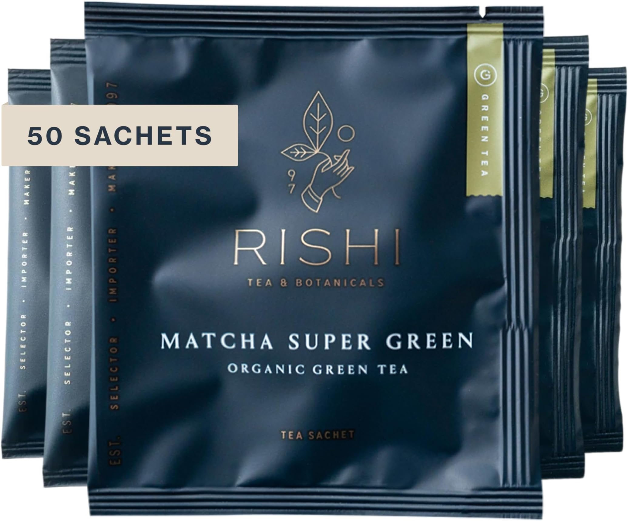 Organic Matcha Super Green Tea Bags, 50 Count