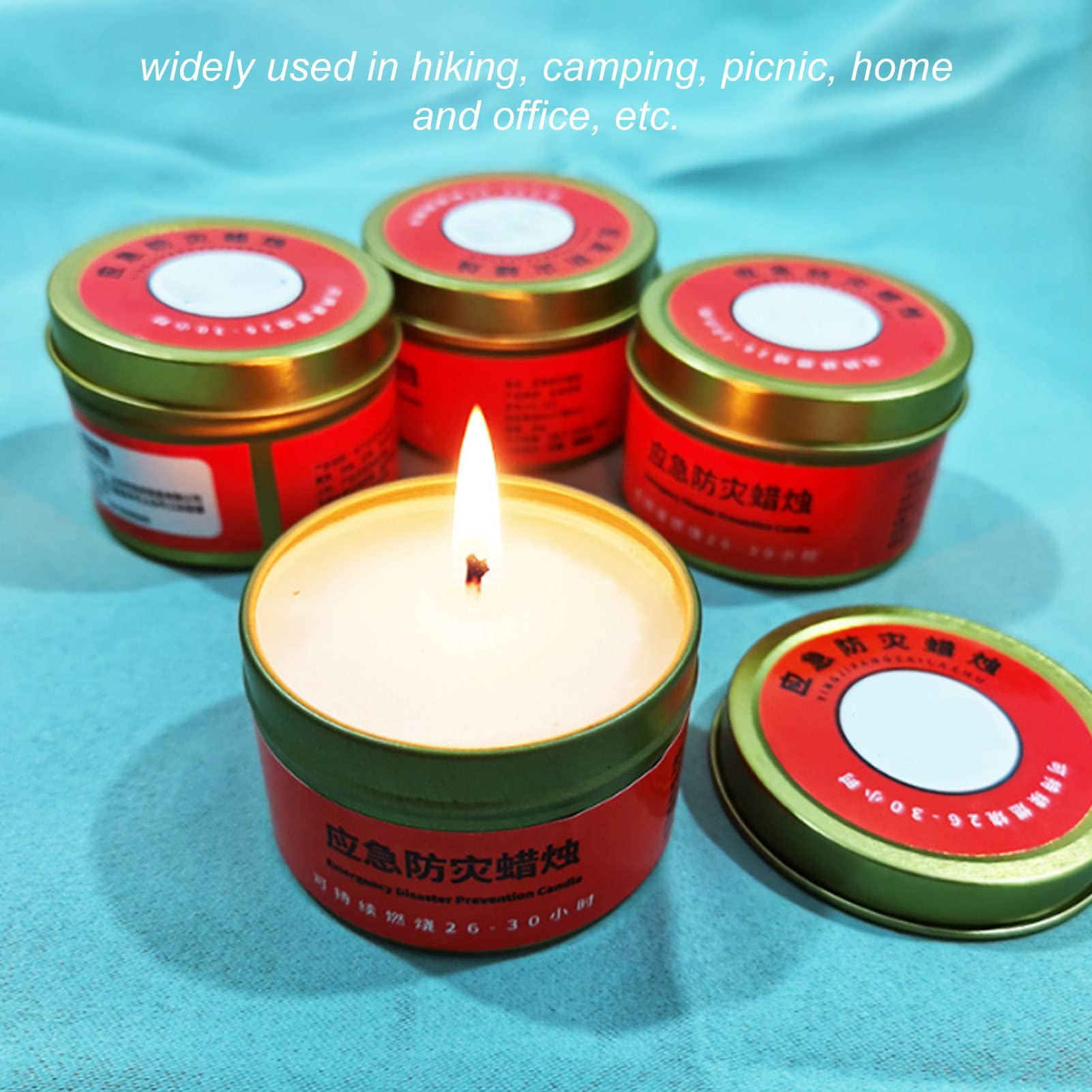 Luqeeg Vela de Supervivencia, Vela de Emergencia de 26 a 30 Horas de Larga Duración, Velas de Larga Duración para Cortes de Energía, para la Oficina en Casa Senderismo Camping