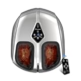 Shiatsu Foot Massager with Heat,Vibration,Air Compression and Deep Kneading for Plantar Fasciitis, Neuropathy,Improve Foot Wellness,Gifts for Women & Men(Silver)