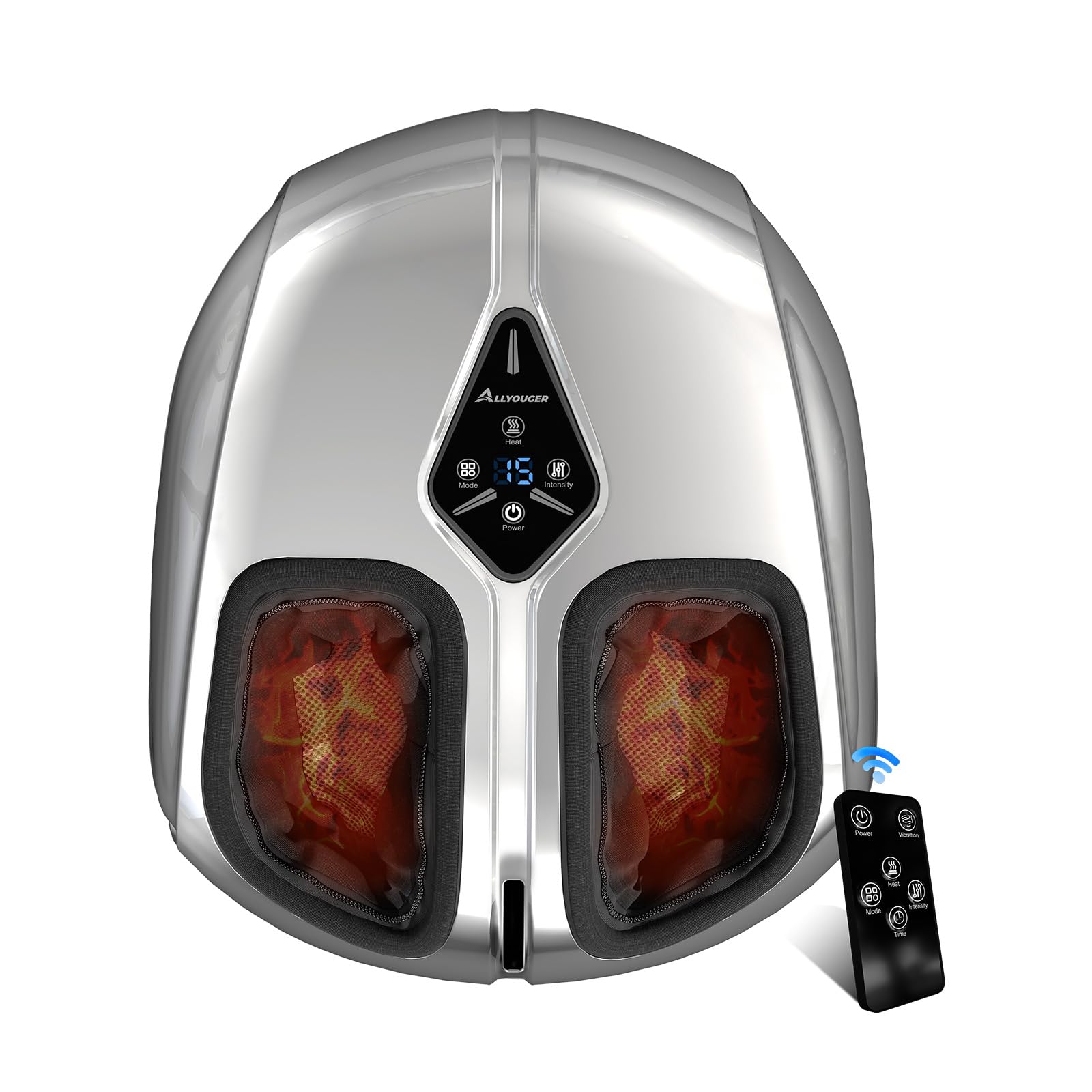 Shiatsu Foot Massager with Heat Vibration Air Compression and Deep Kneading for Plantar Fasciitis Neuropathy Improve Foot Wellness