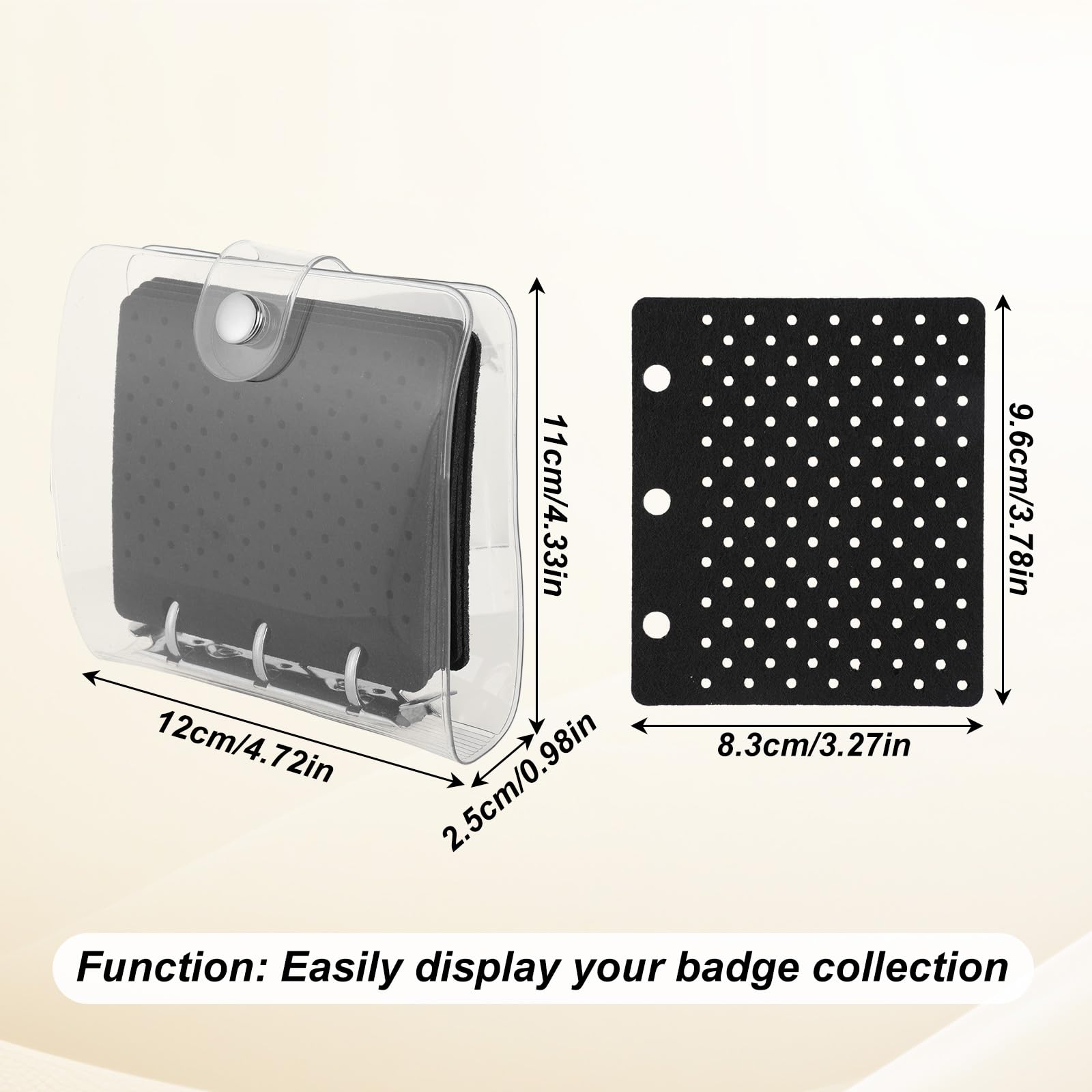 2pcs Enamel Pin Collection Display Book with 6 Pages, Portable Pinfolio Collector's Album for Trading Lapel Pin Badge Brooch, Black Felt Binder Organizer Holder with Clear Protective Storage Cover - Image 2