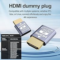 Vista 5 de Enchufe simulado HDMI compatible con pantalla sin cabeza emulador DDC EDID Headless Ghos con Windows Mac OSX Linux Ideal para aceleración
