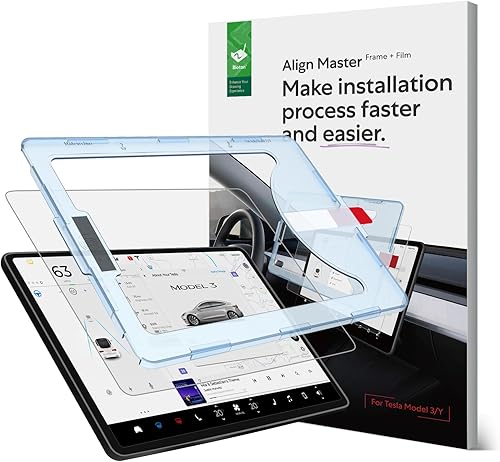 Bioton Protector de pantalla de vidrio con nanotectura diseñado para Tesla Model 3 (2023-2017) / Tesla Model Y (2024-2020), pantalla táctil de