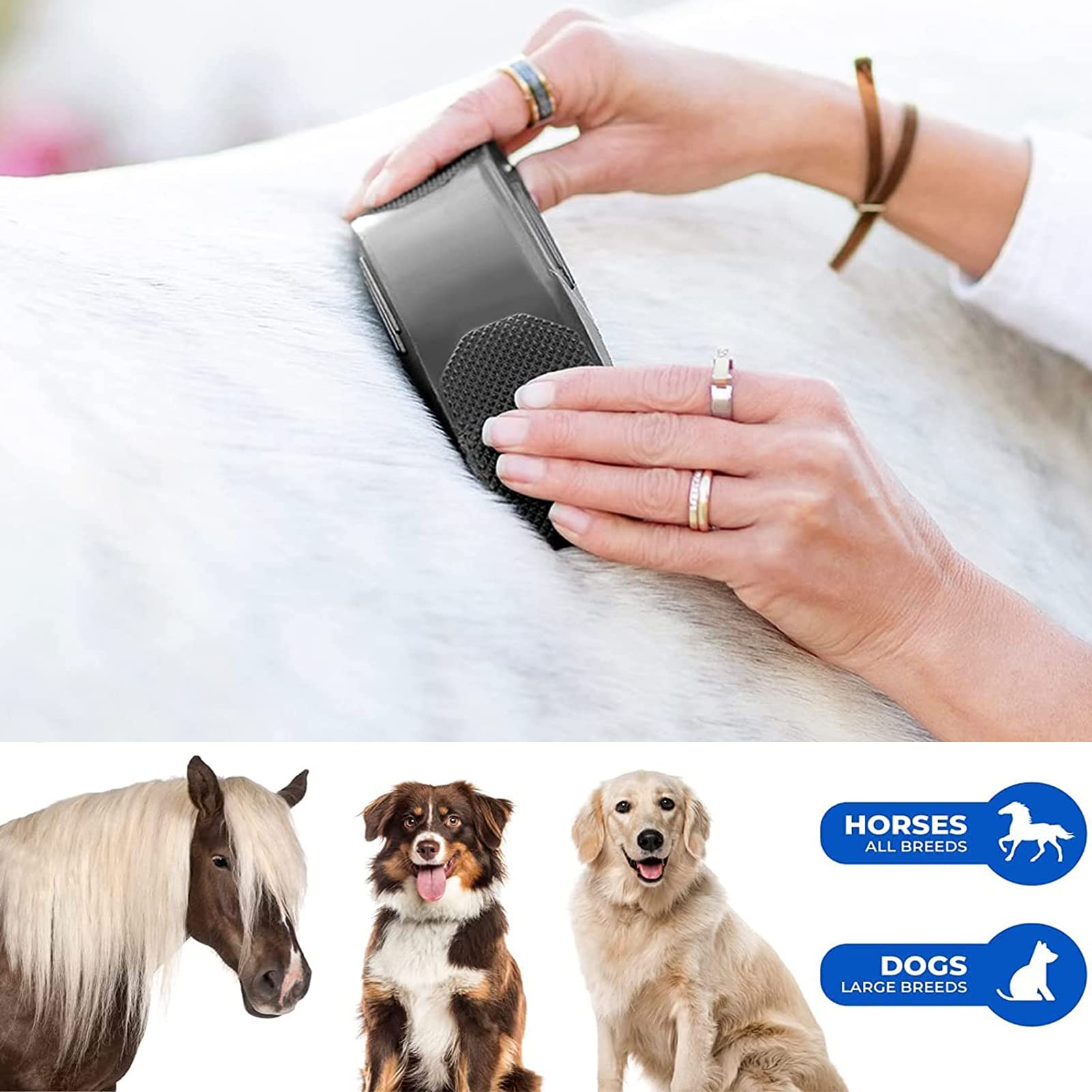 Peine Masajeador Para Caballos 6-in-1 peine de masaje para caballos Cepillo de Masaje para Caballos Cepillo De Aseo para Caballos,para Elimina Sin Dolor Pelo y Suciedad